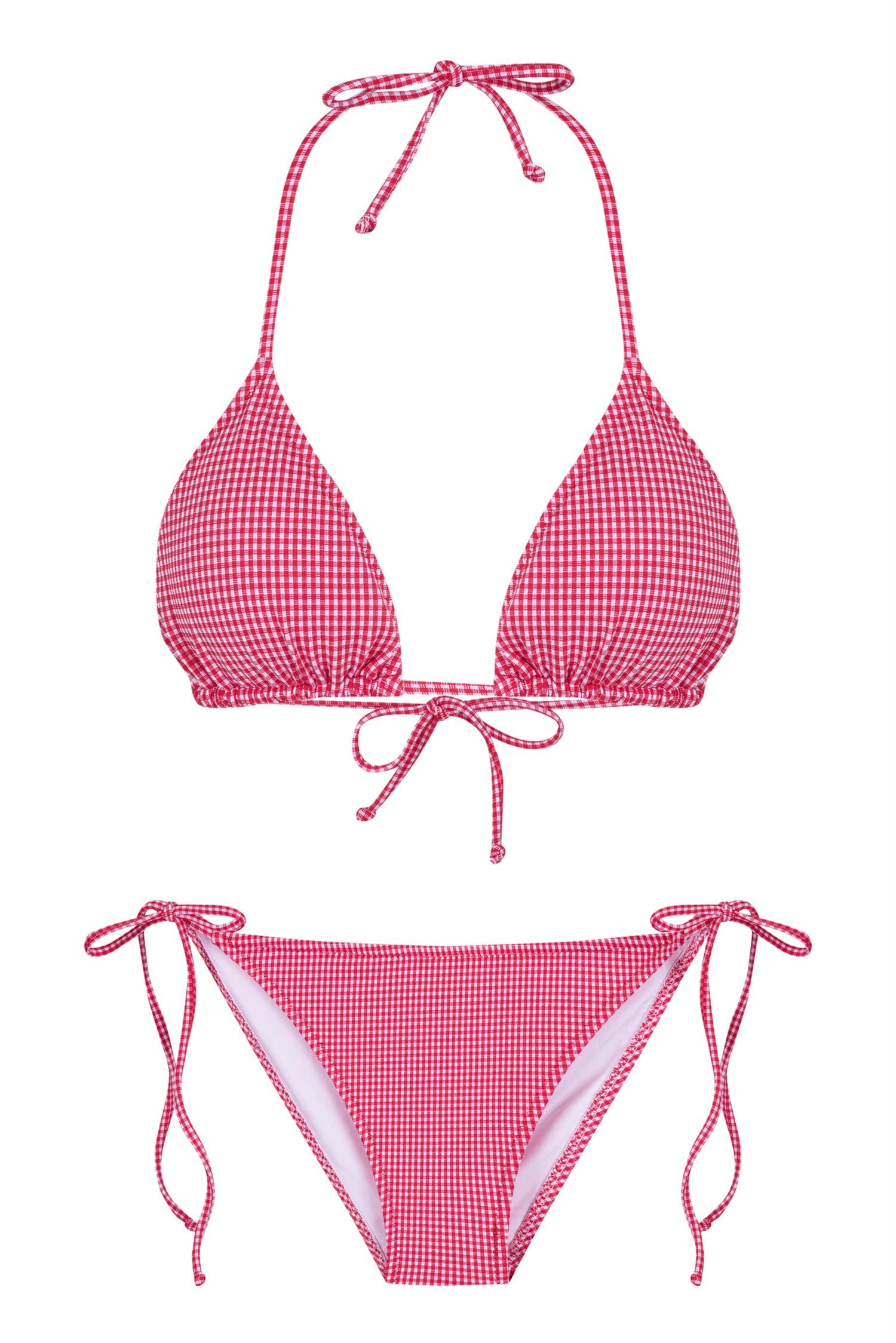 Desenli Üçgen Bikini Takım