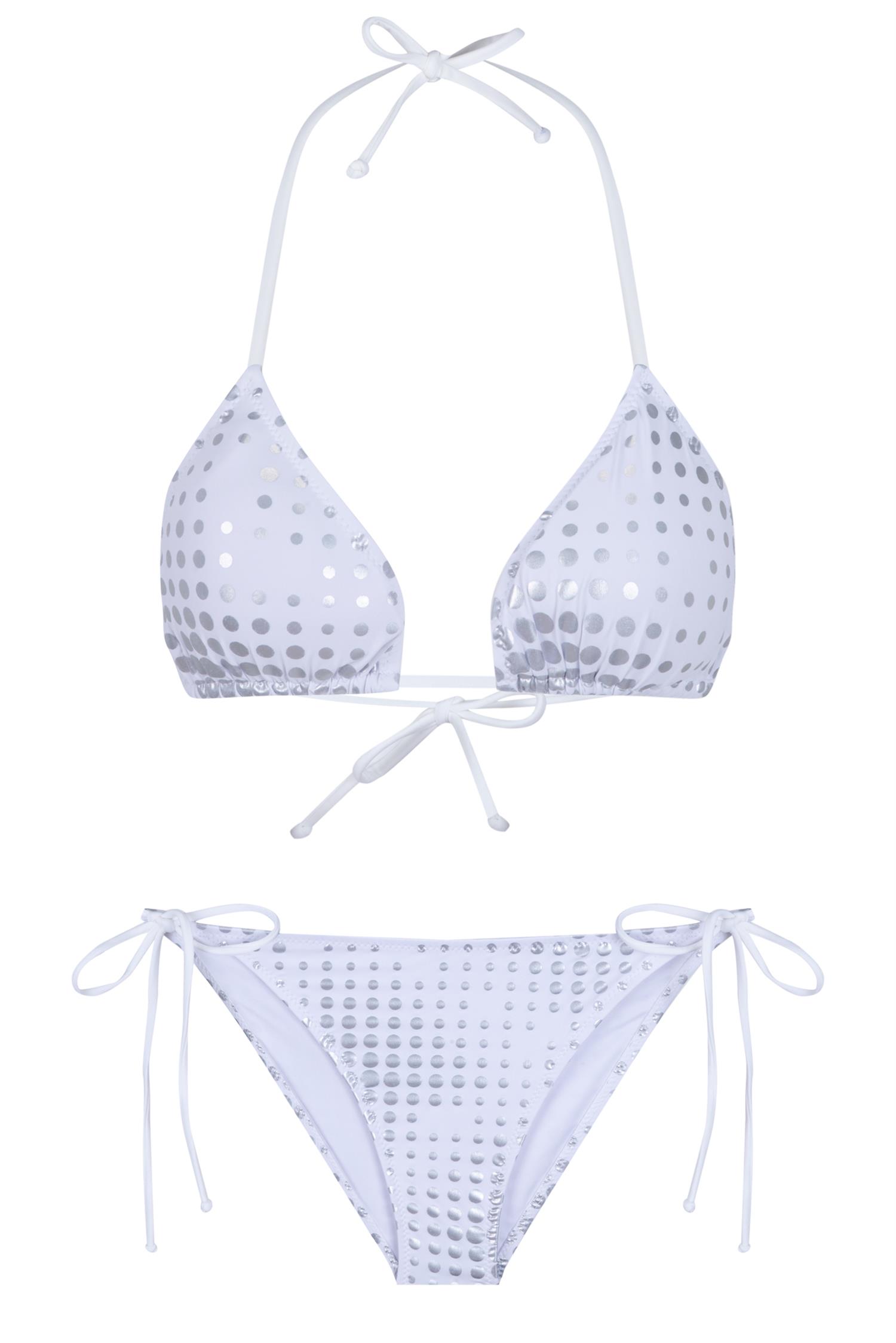 Desenli Üçgen Bikini Takım