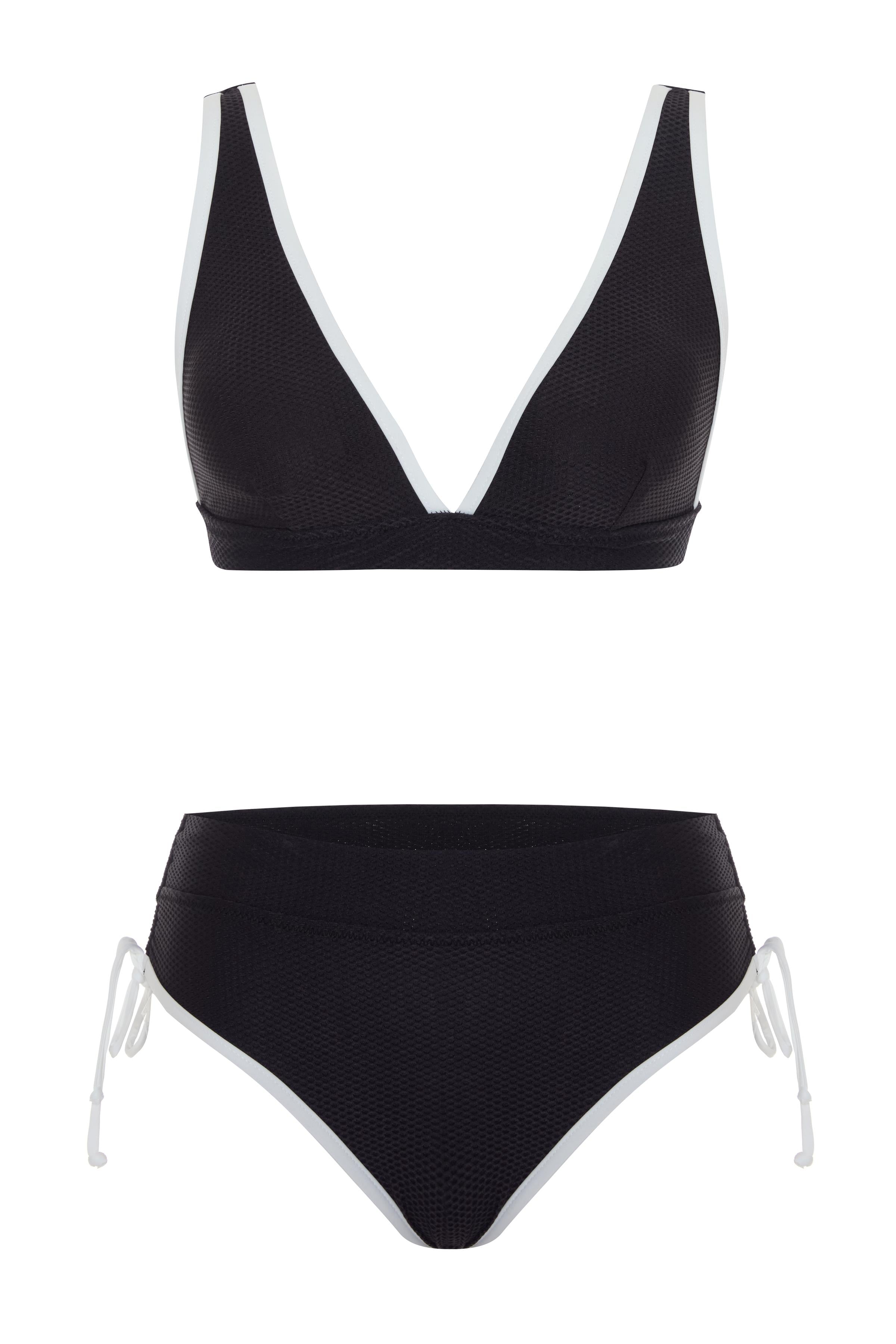 Dokulu Biyeli Lacivert Nadide Bikini Takım