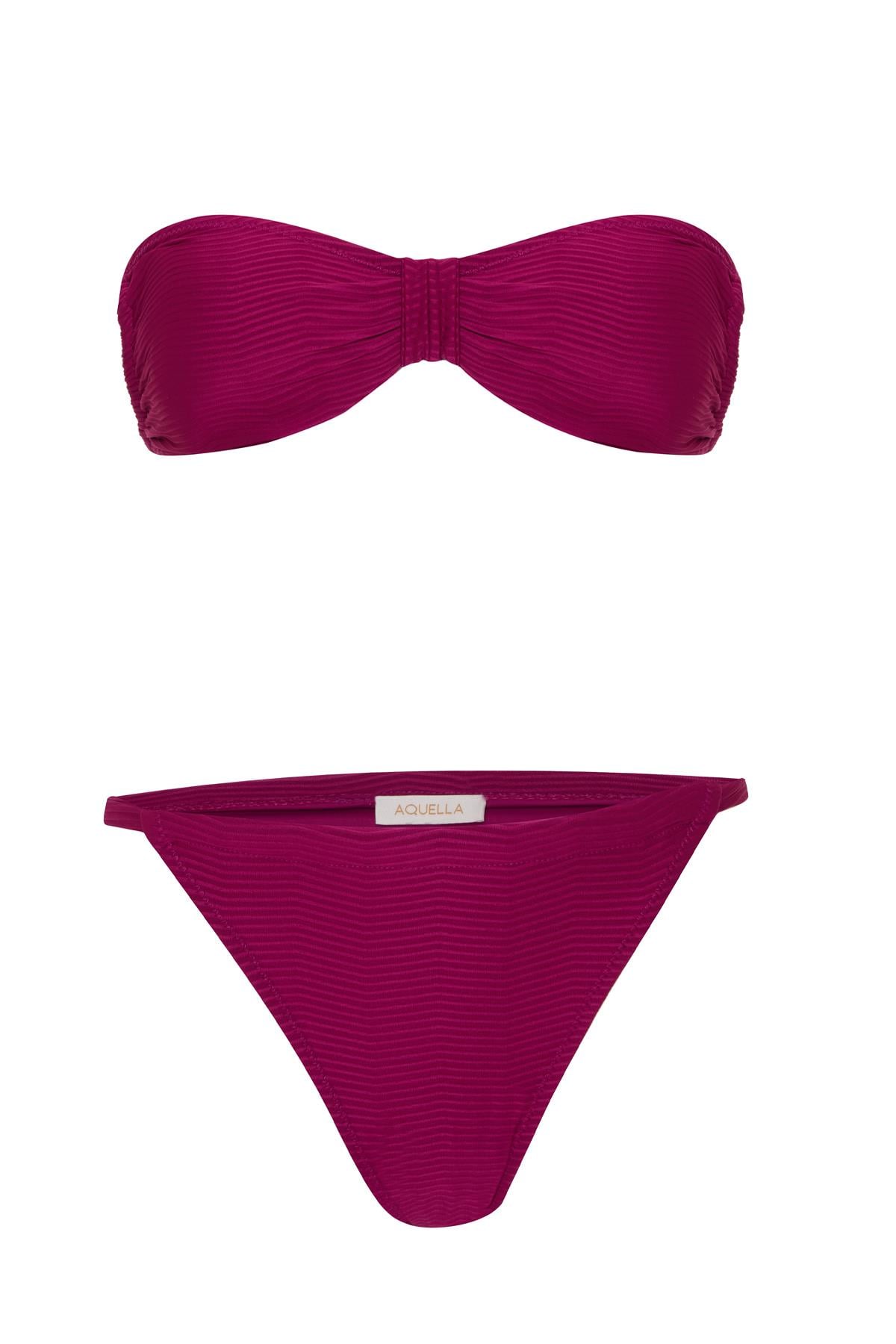 Dokulu Mor Straplez Bikini