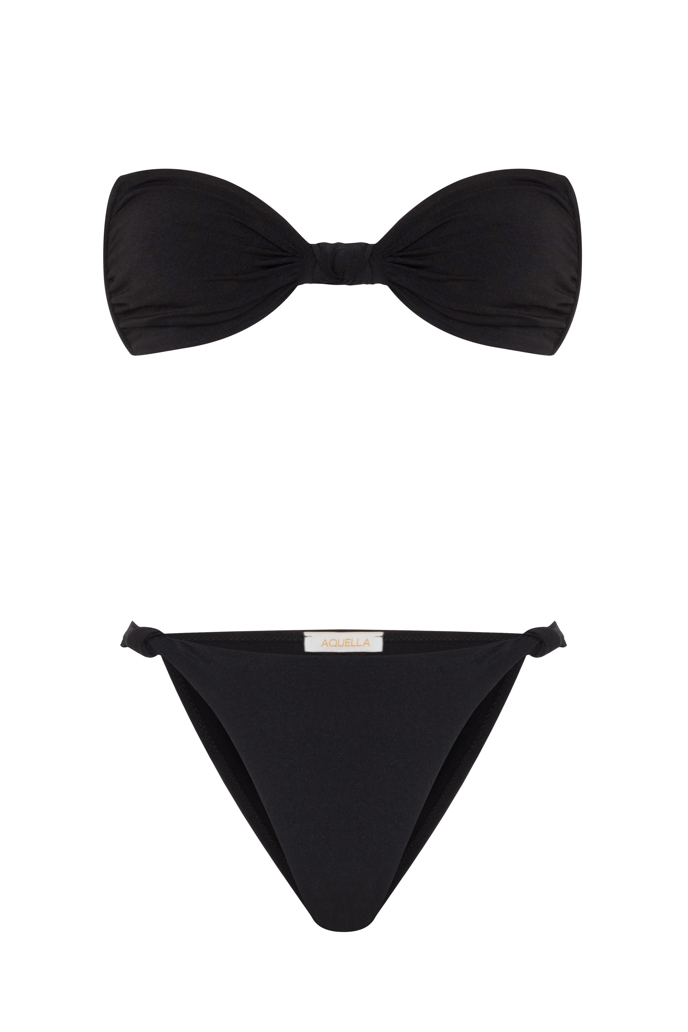 Düğüm Detaylı Siyah Bikini Takım
