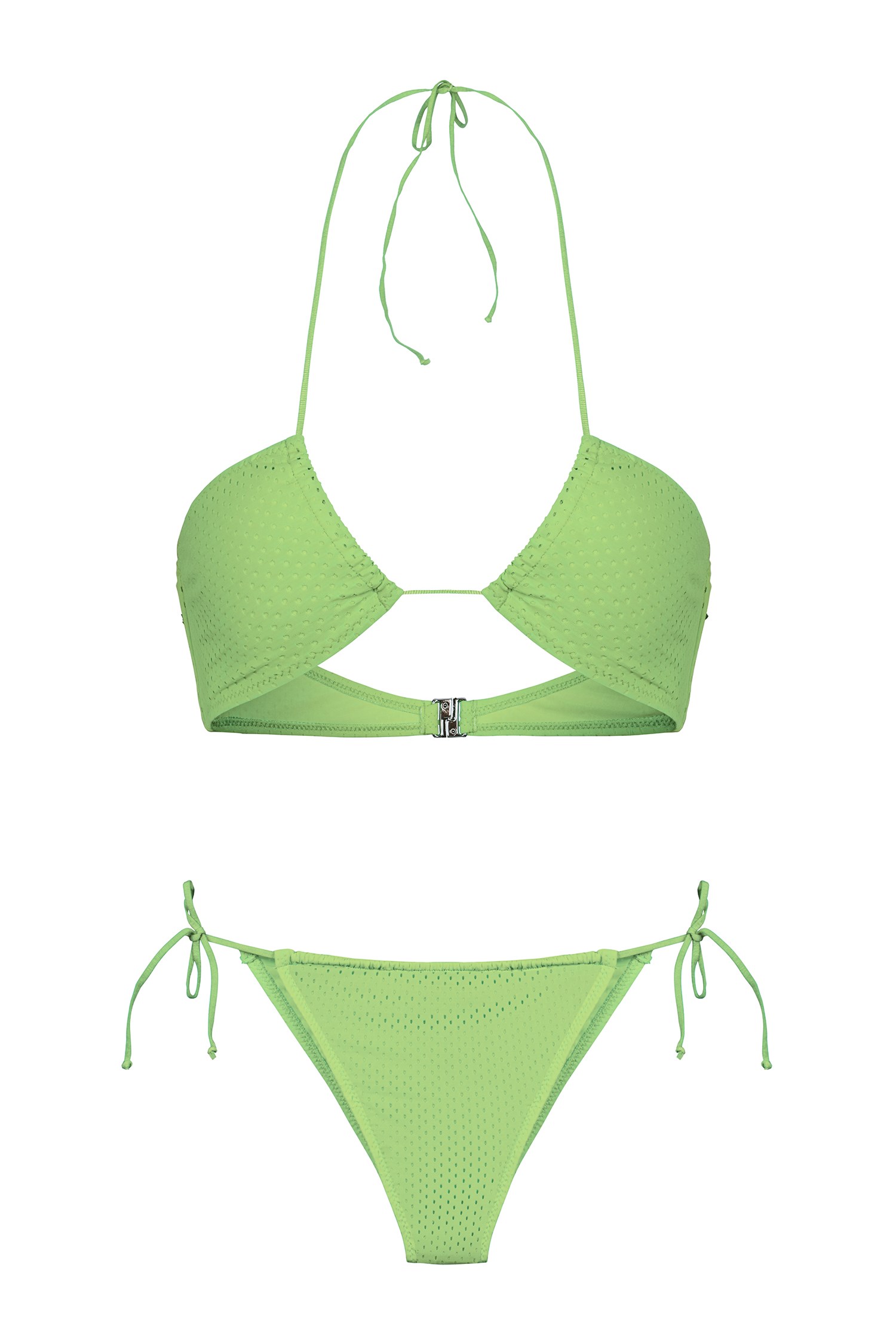 Halter Yaka Açık Yeşil Bikini Takım