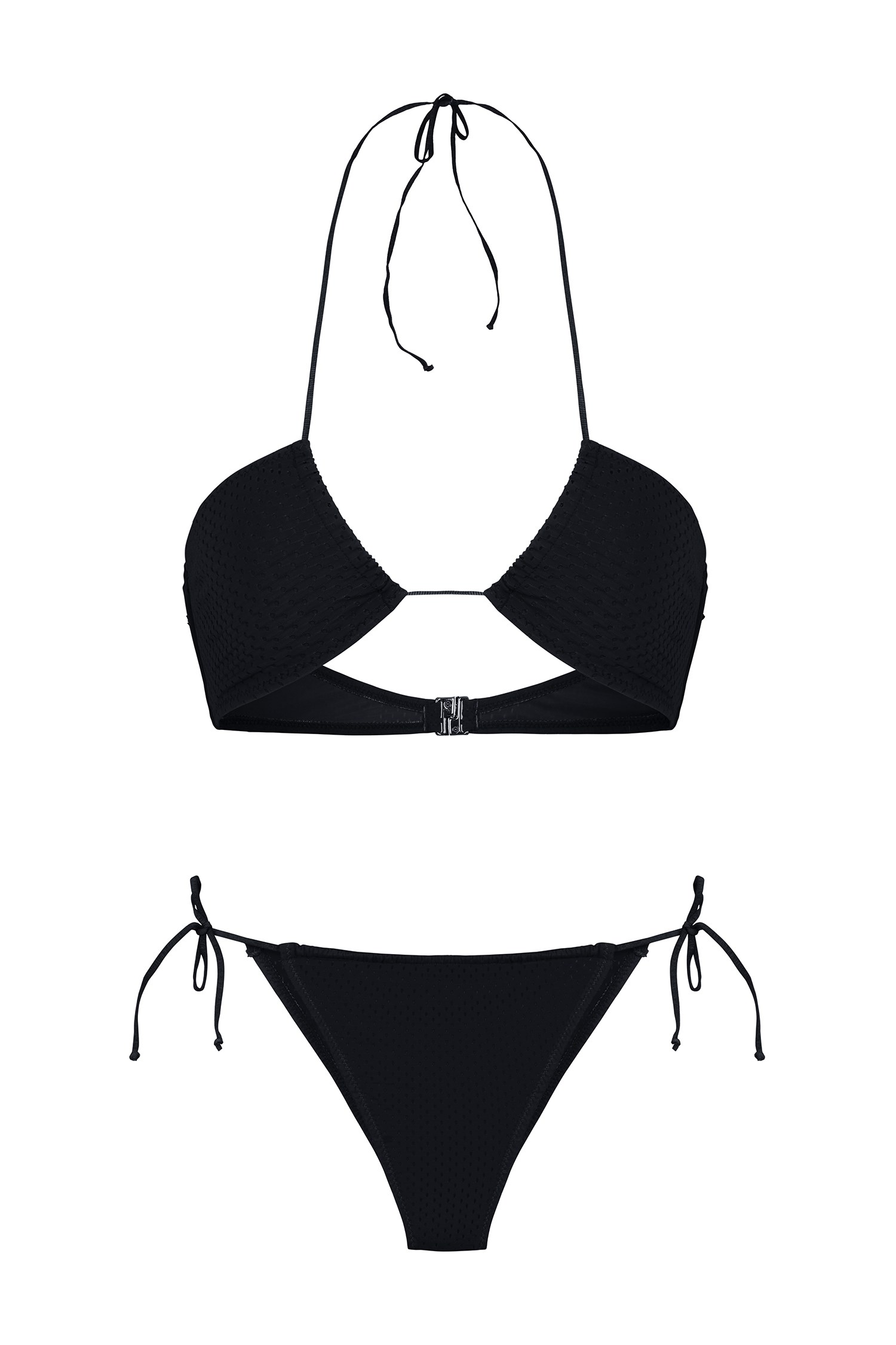 Halter Yaka Siyah Bikini Takım 