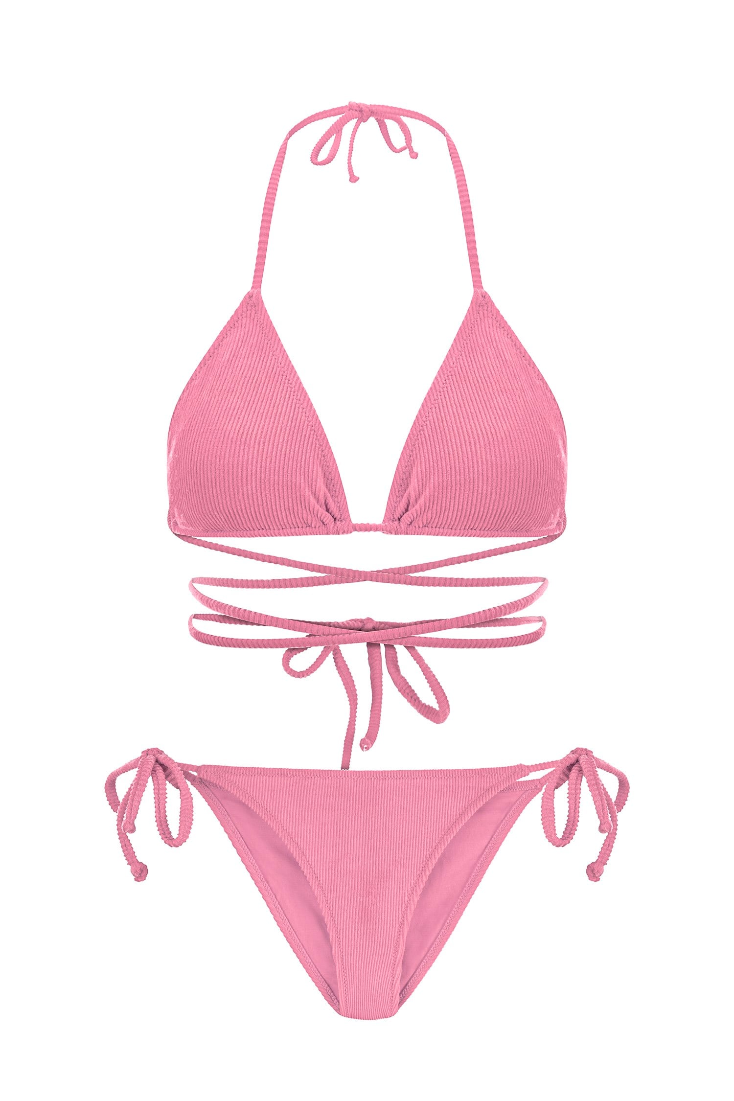 Havlu Pembe Üçgen Bikini Takım