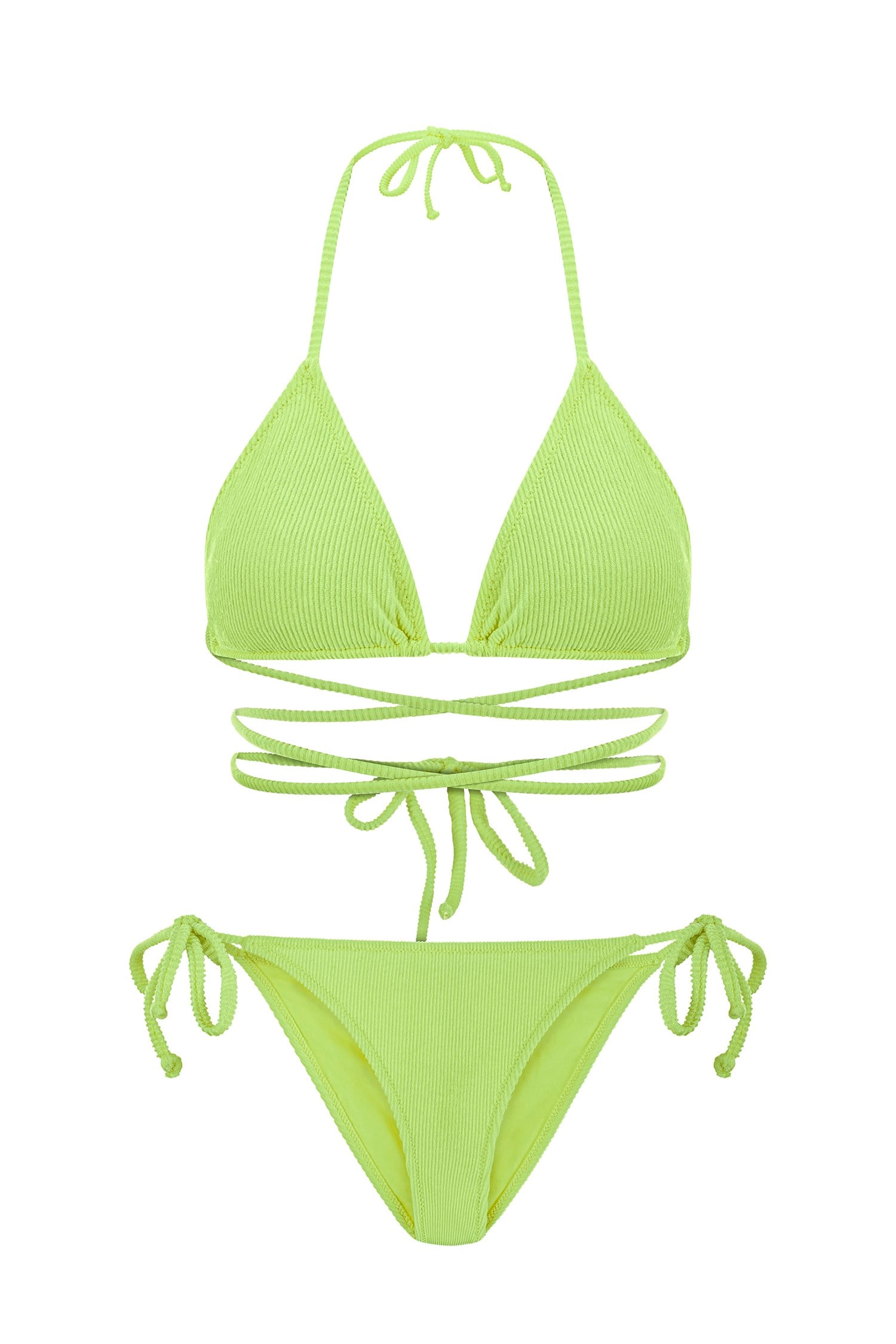 Havlu Yeşil Üçgen Bikini Takım