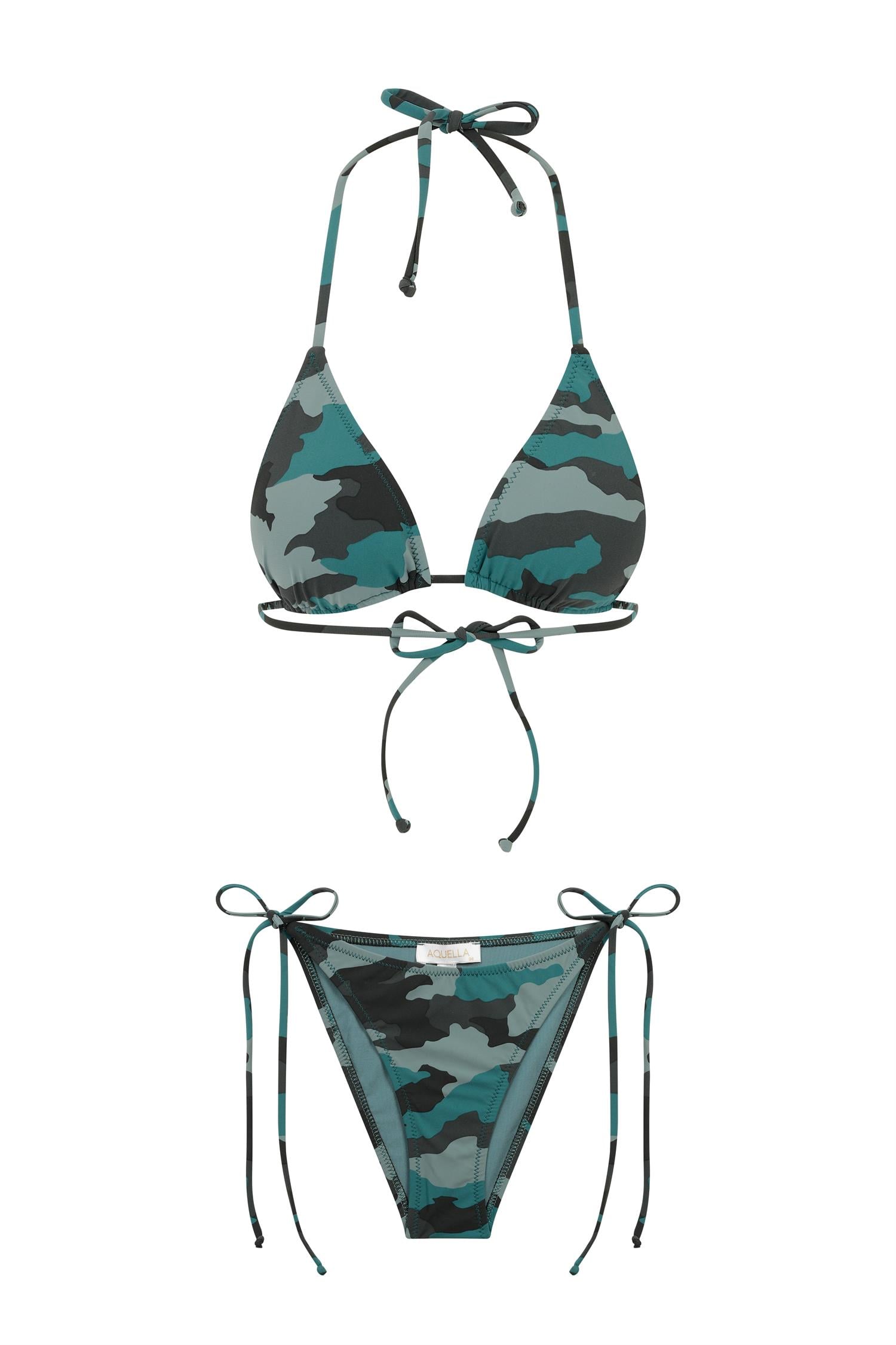 Kamuflaj Desen Üçgen Bikini Takım
