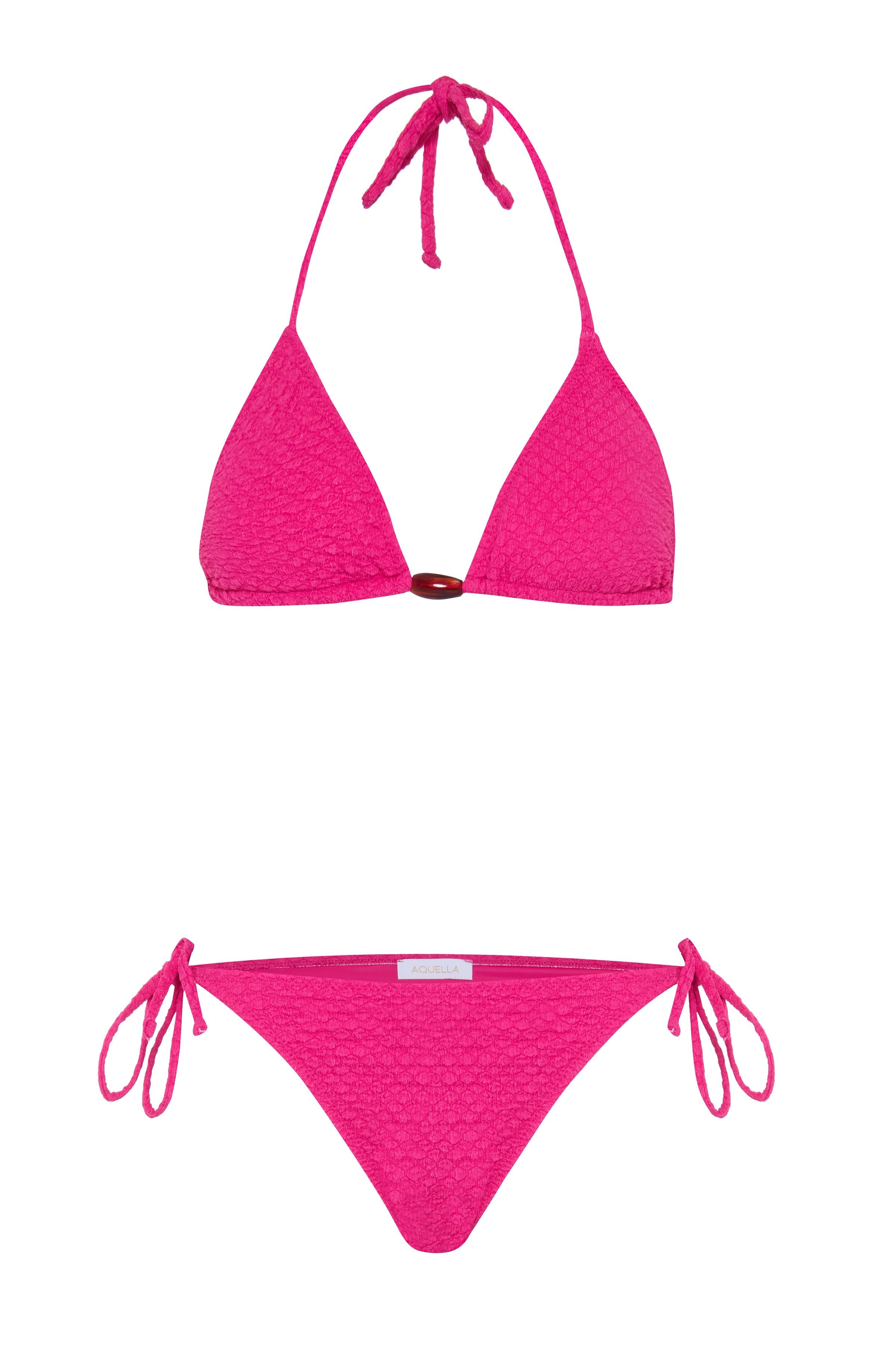 Krinkıl Fuşya Üçgen Bikini Takım