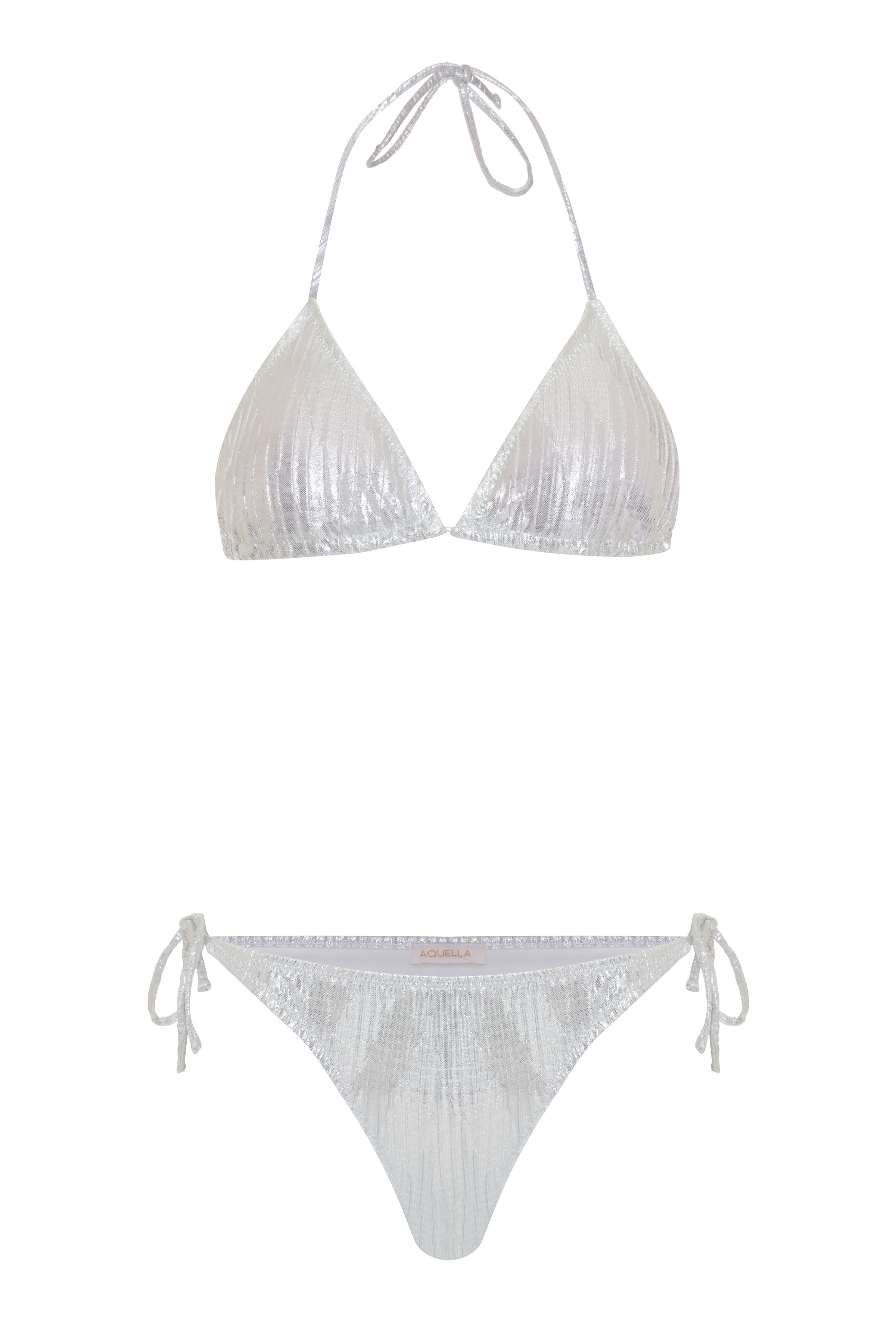 Krinkıl Gri Melanj Üçgen Bikini