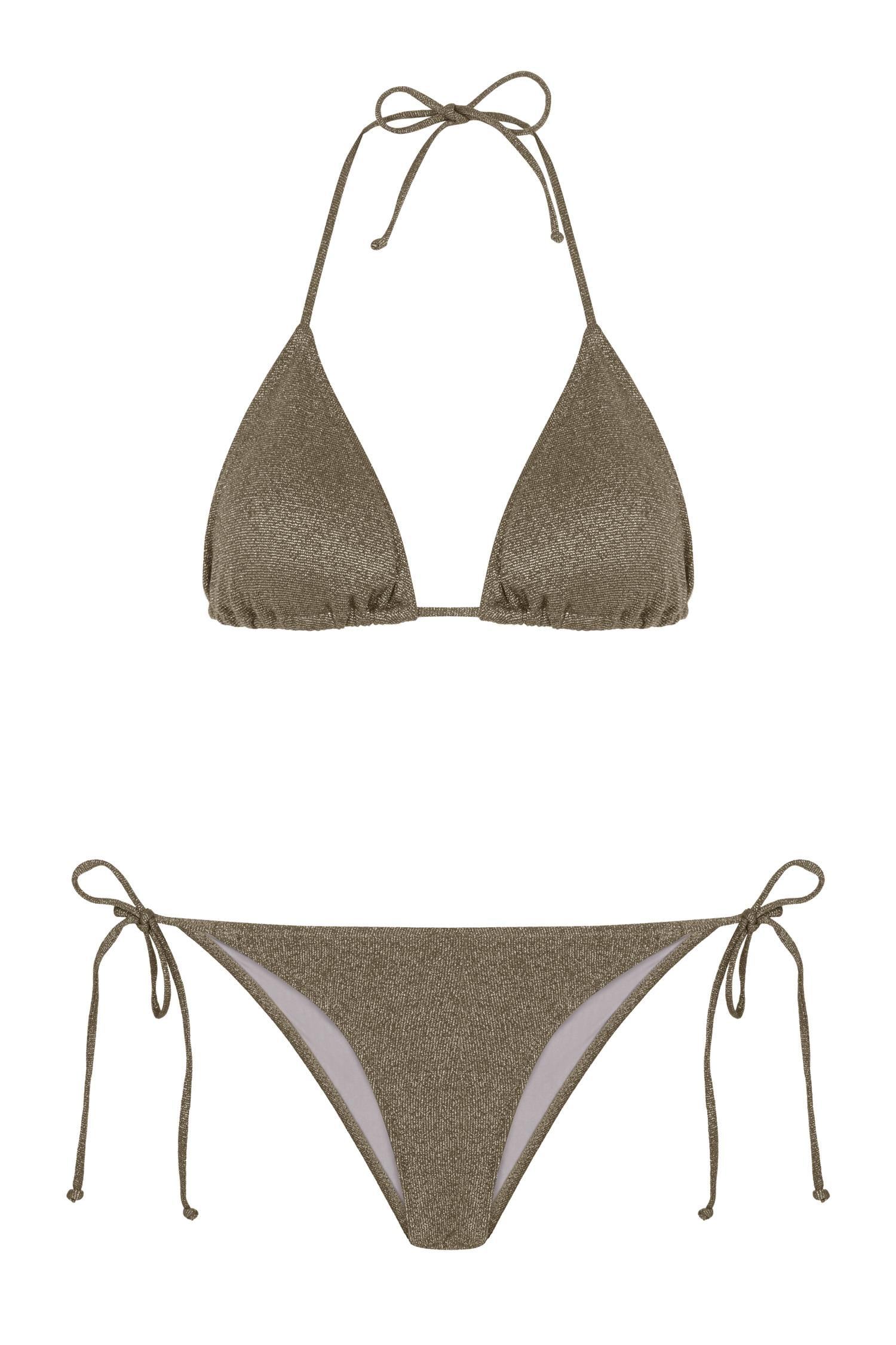 Lureks Haki Üçgen Bikini Takım