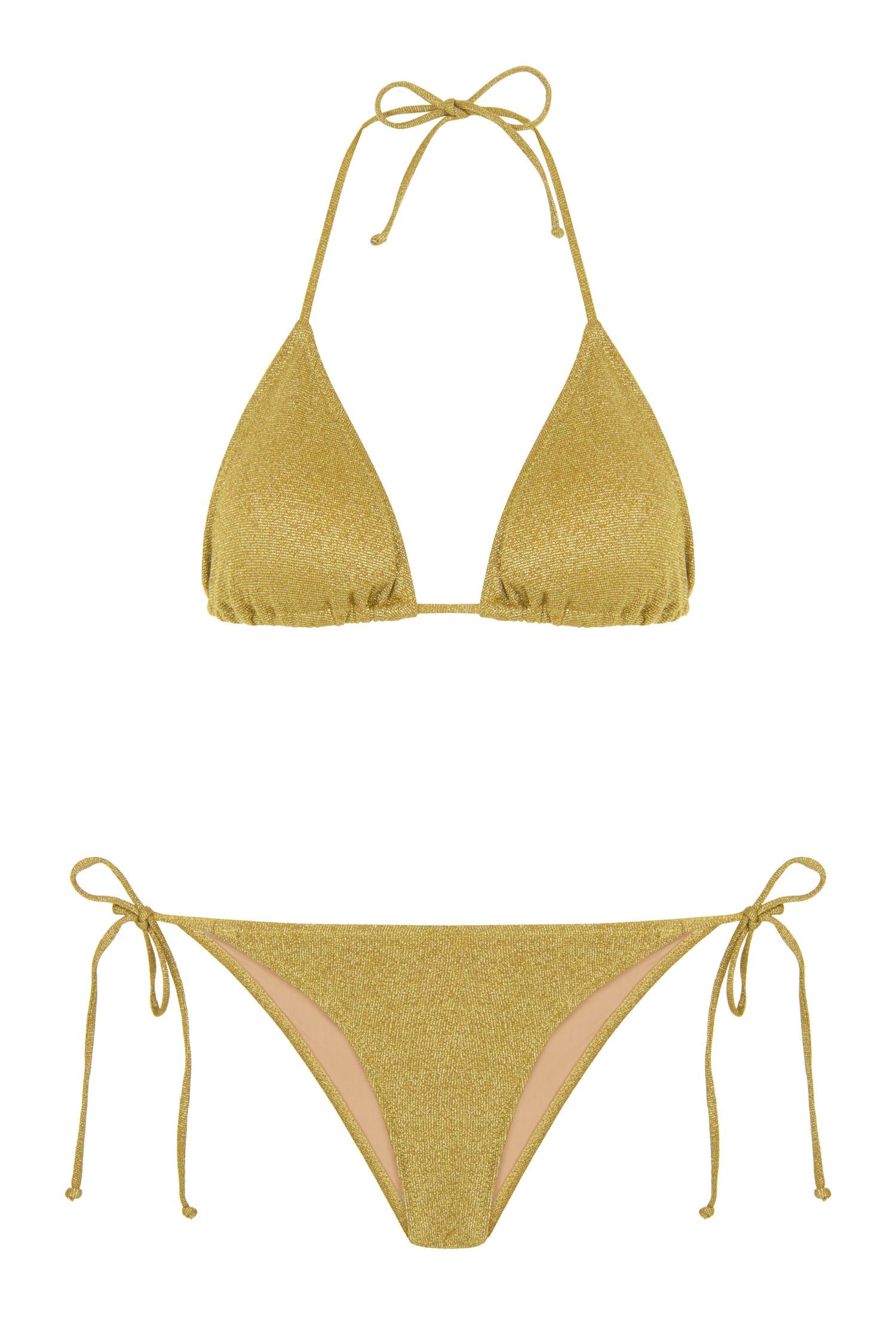 Lureks Hardal Sarı Üçgen Bikini Takım