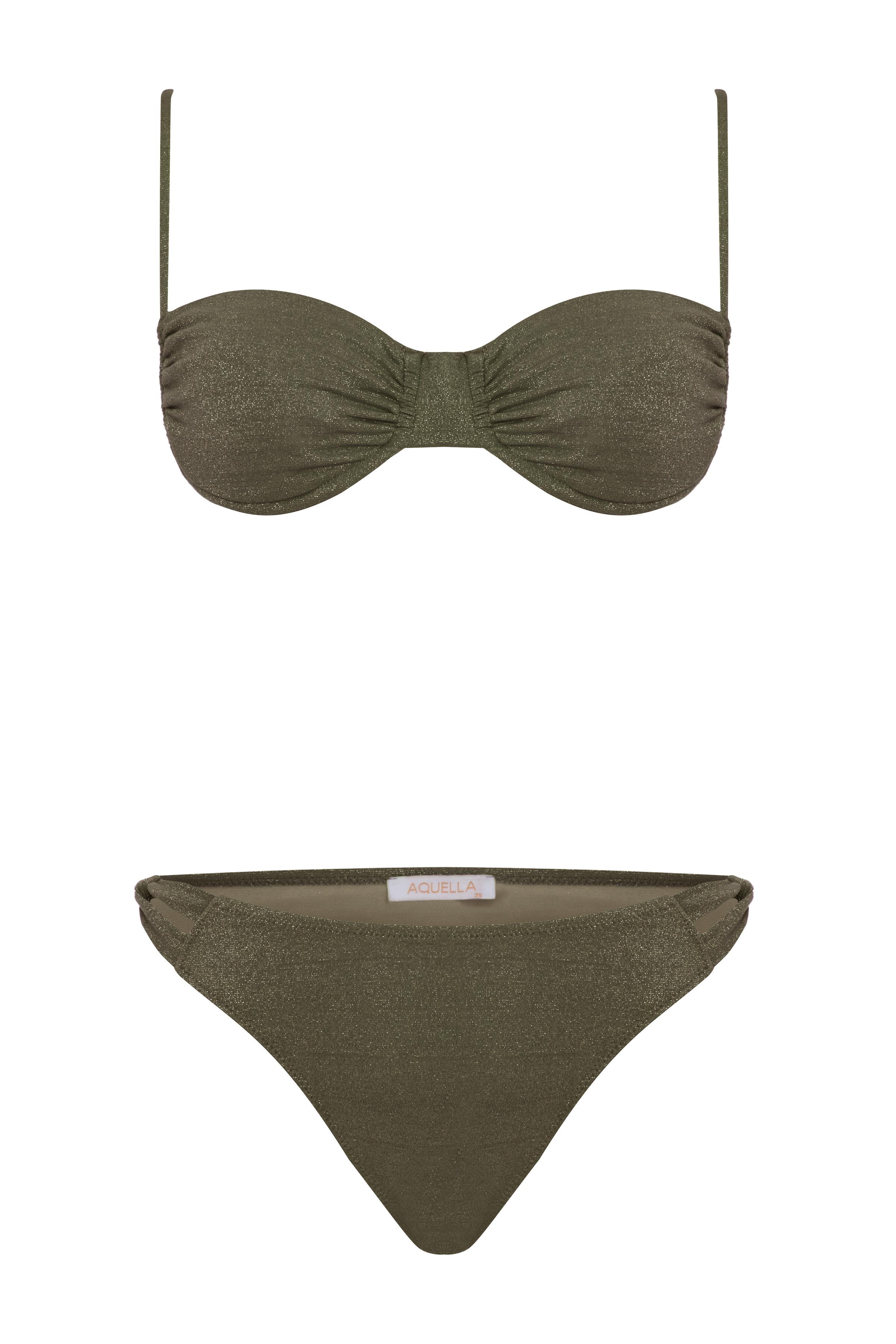 Lurex Balenli Yeşil Bikini Takım