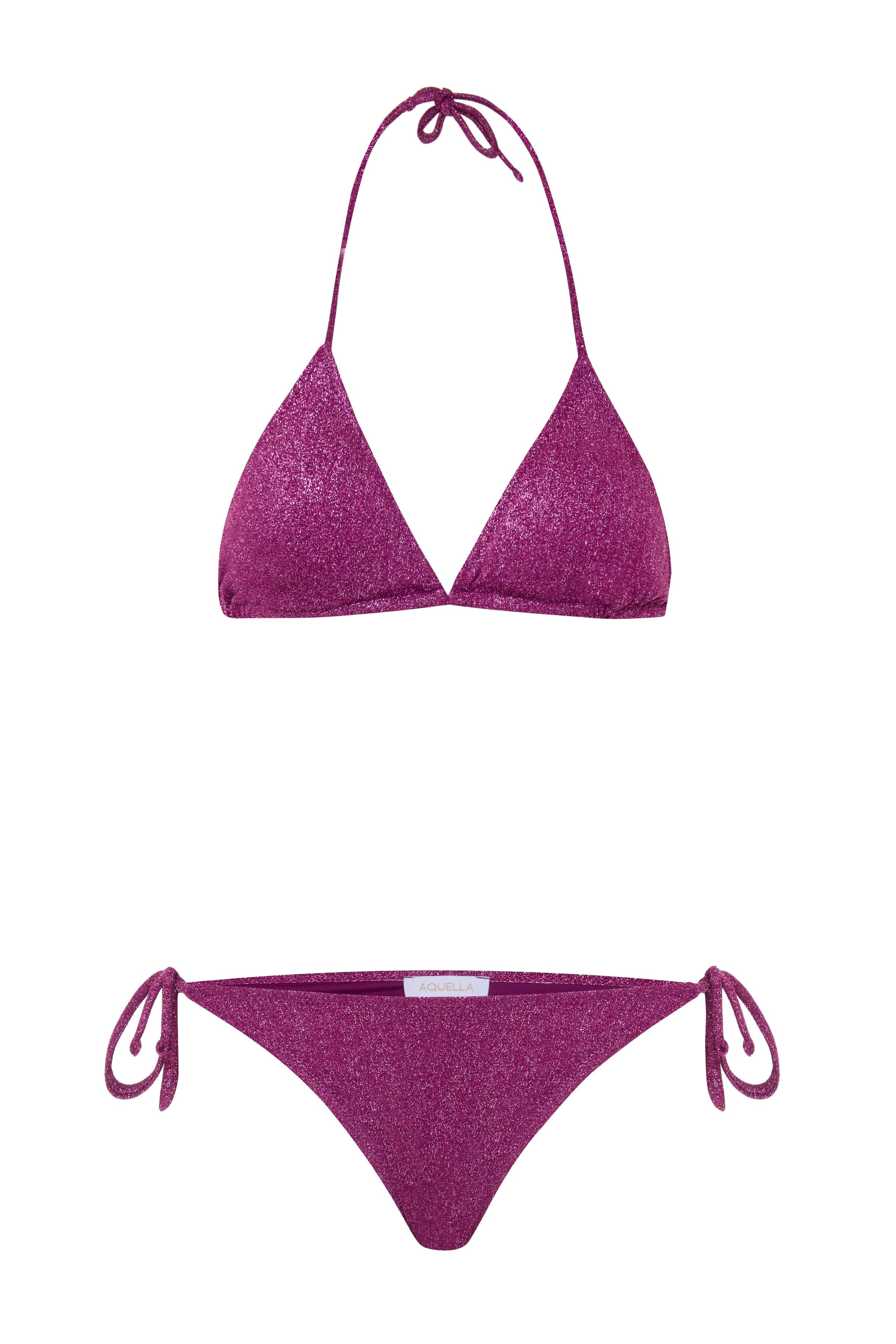 Lurex Mürdüm Üçgen Bikini Takım