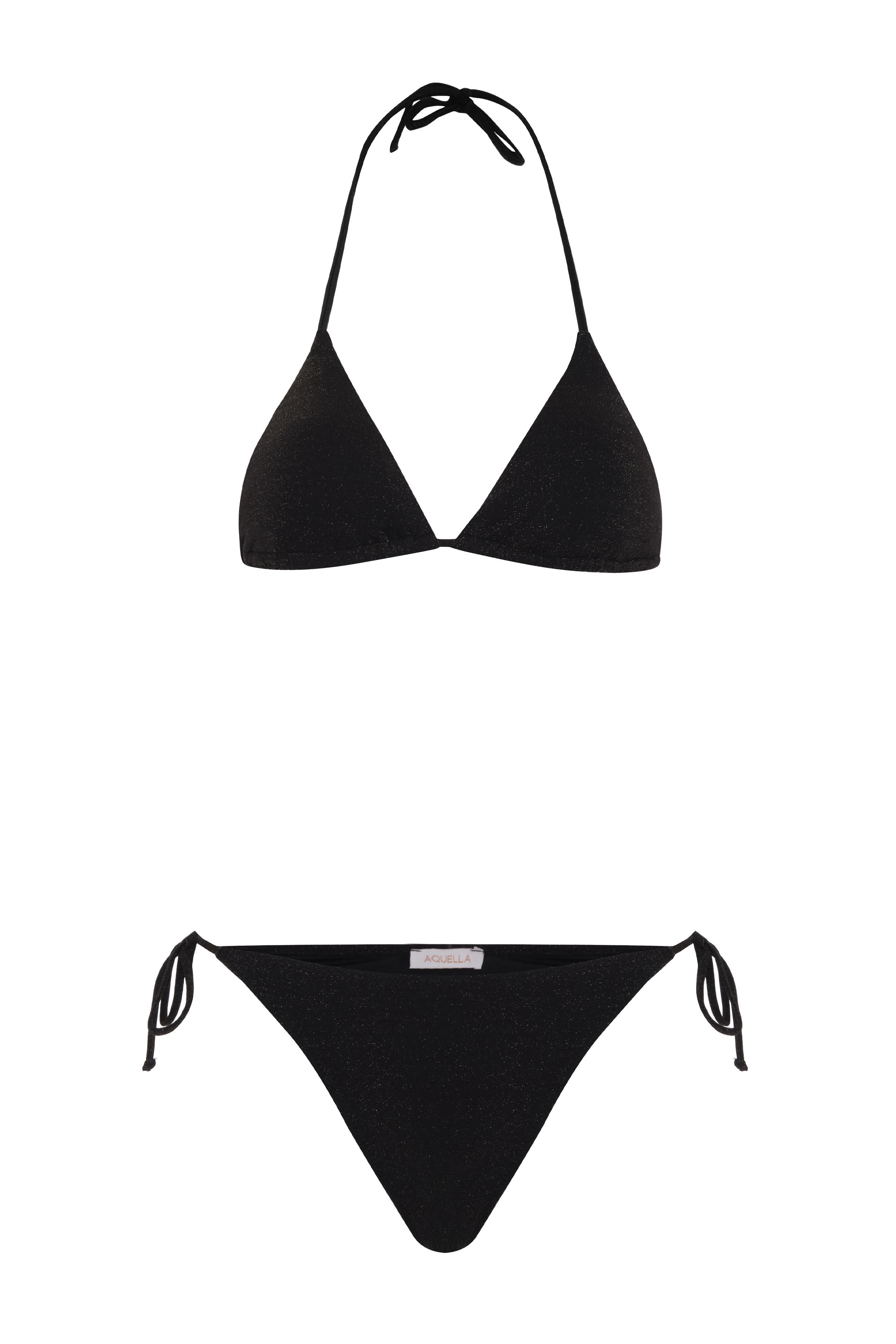Lurex Siyah Üçgen Bikini Takım