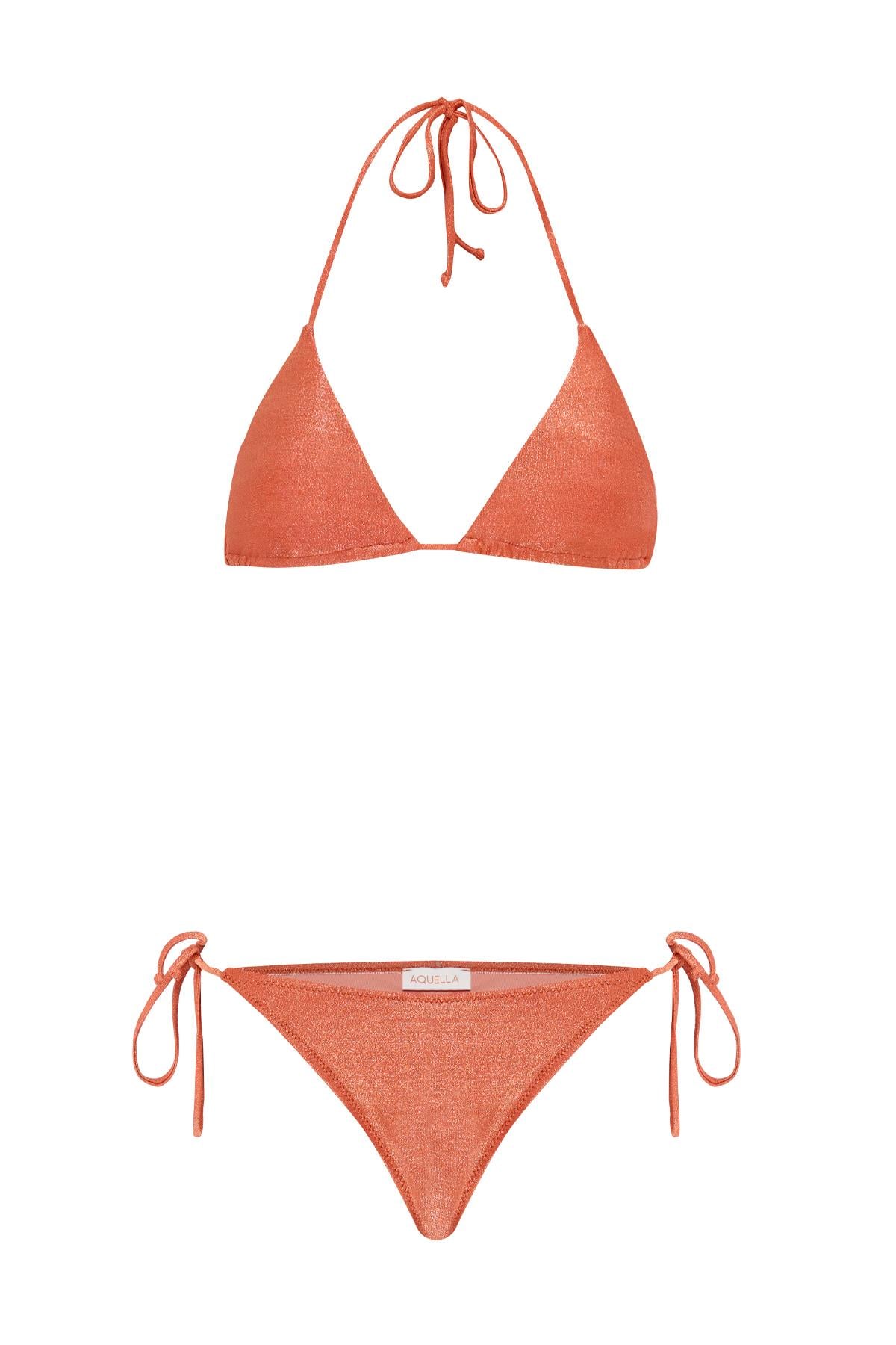 Lurex Tarçın Üçgen Bikini Takım
