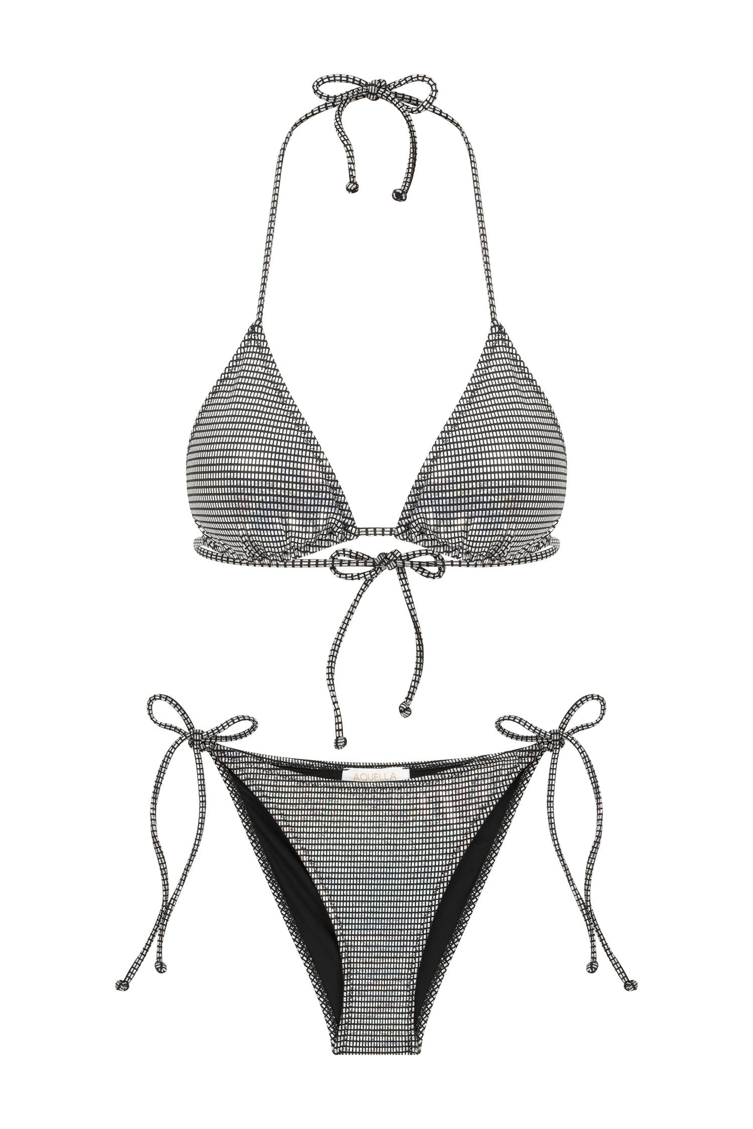 Parlak Yansımalı Üçgen Bikini Takım