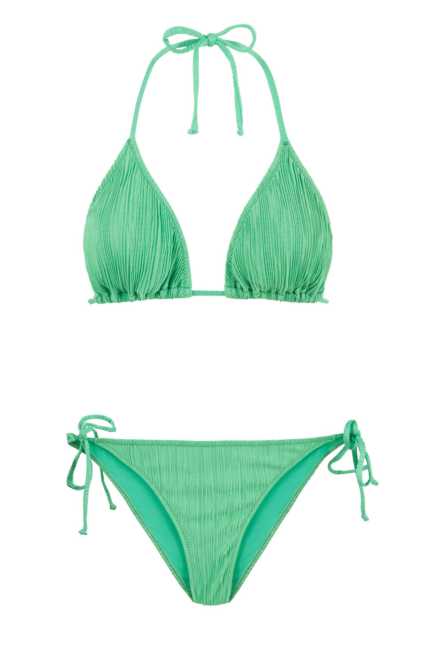 Pilili Yeşil Üçgen Bikini Takım