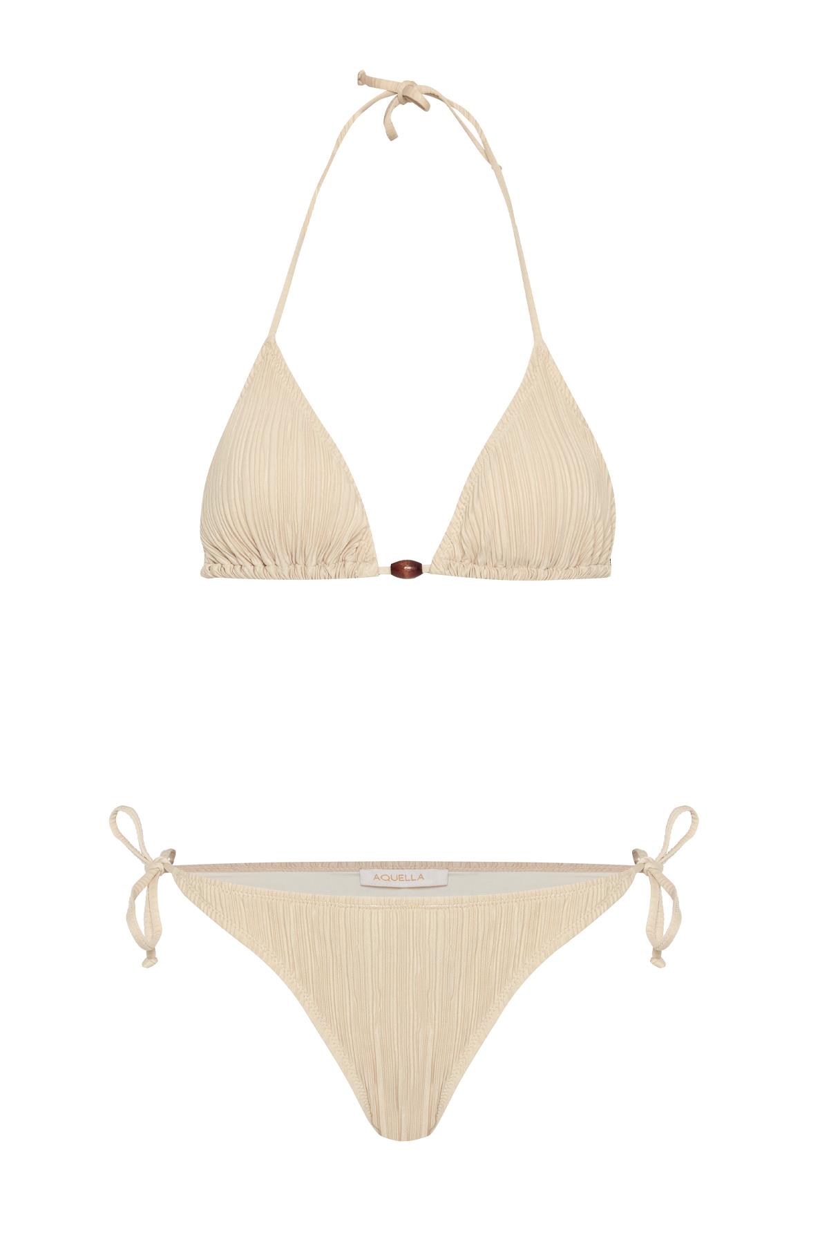 Piliseli Boncuk Aksesuarlı Bikini