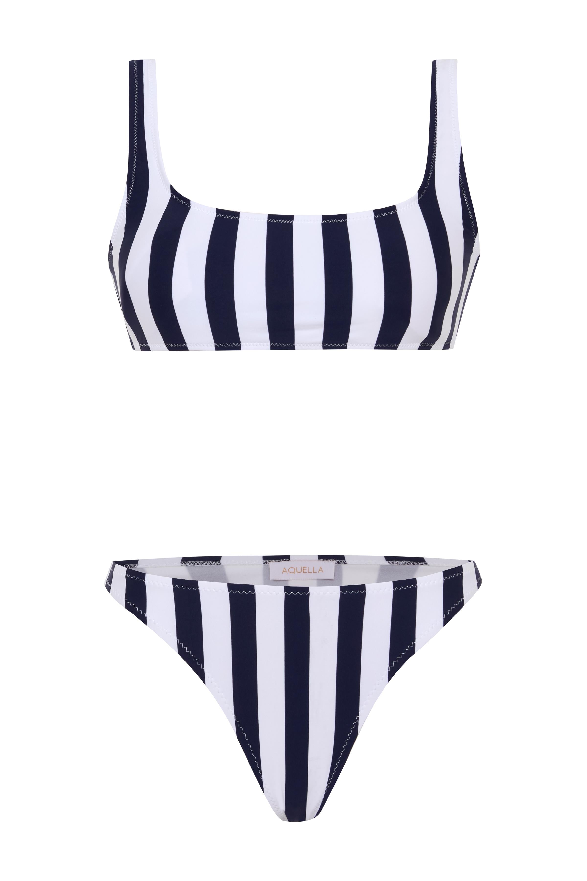 Renkli Çizgili Büstiyer Bikini Takım