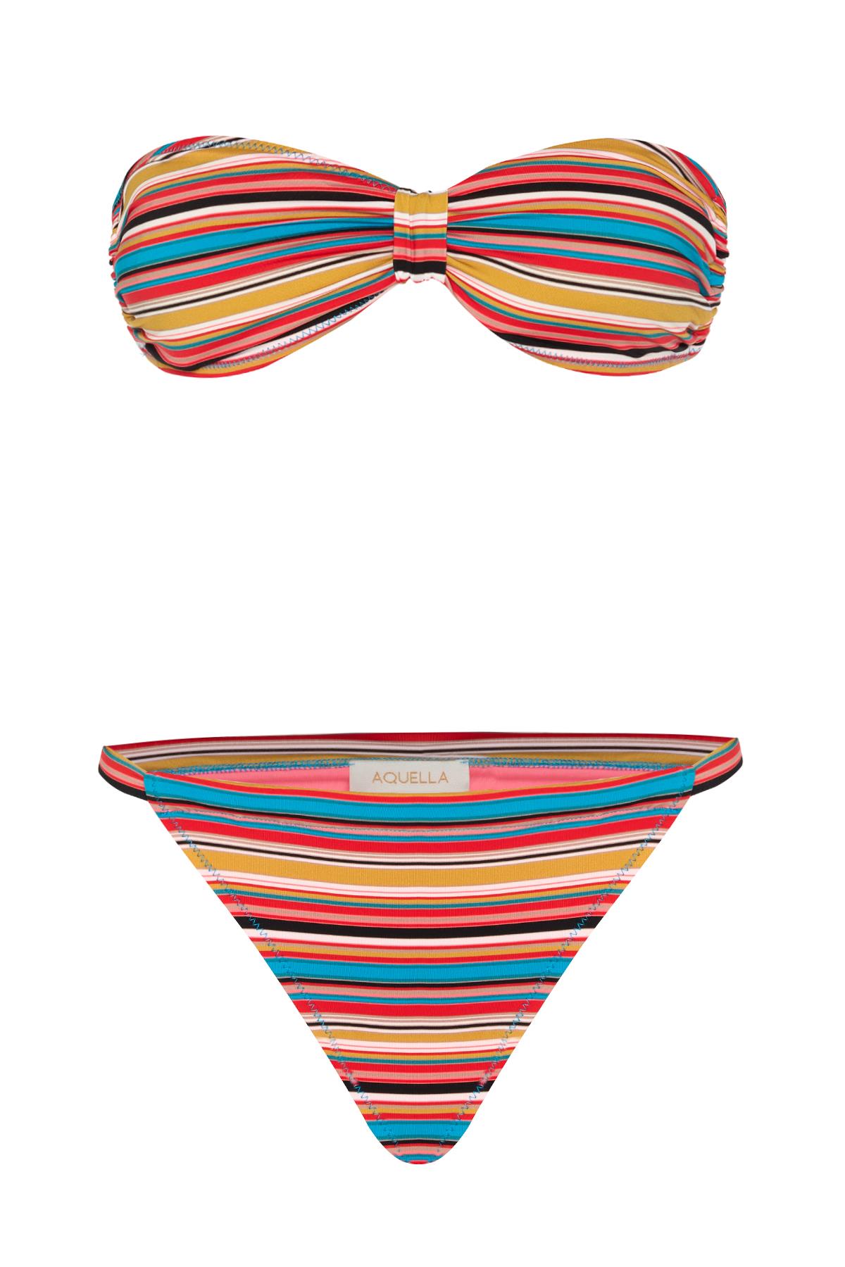 Renkli Stripe Starplez Bikini