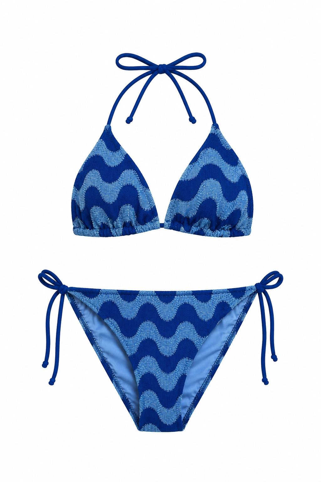 Renkli Triko Üçgen Bikini Takım