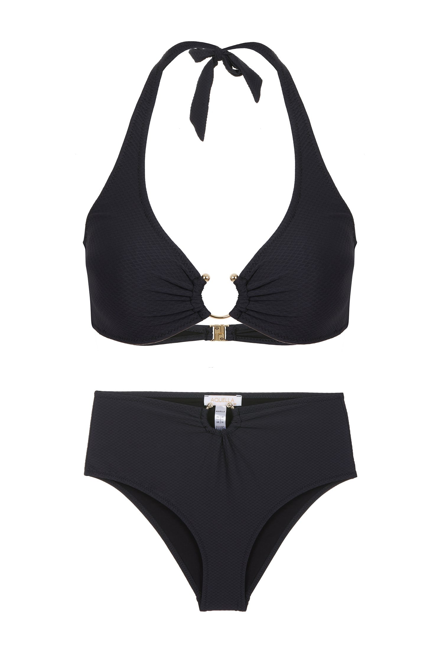 Siyah Dokulu Aksesuarlı Nadide Bikini Takım