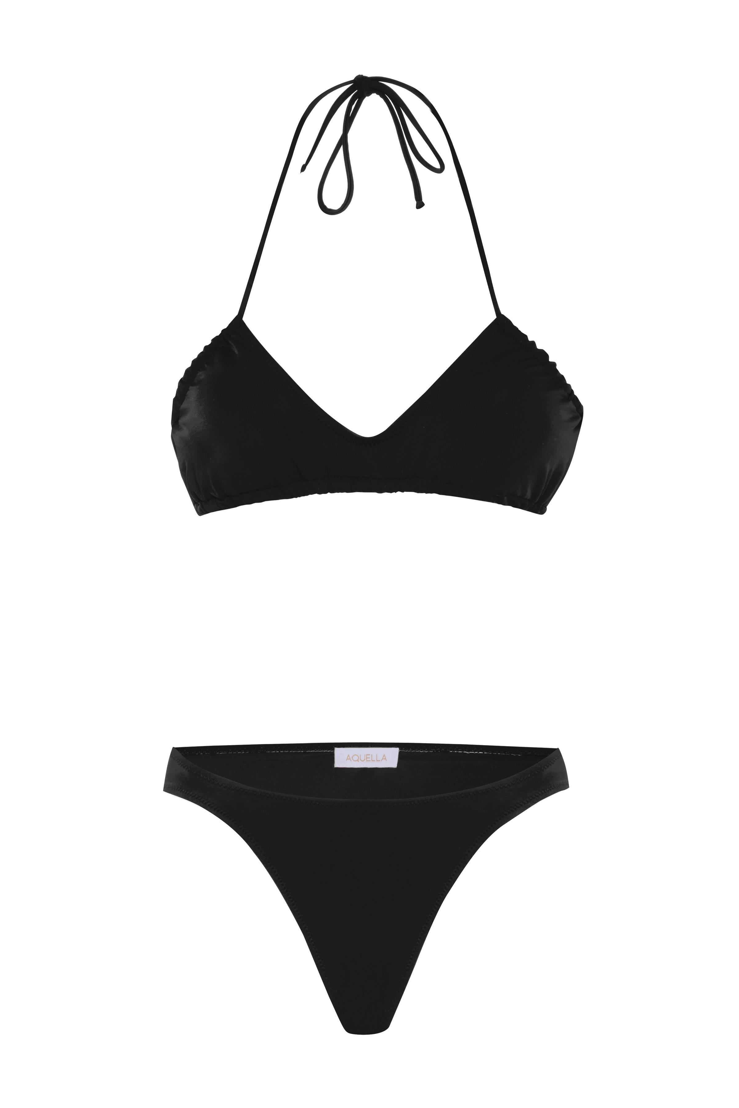 Straplez Siyah Bikini Takım