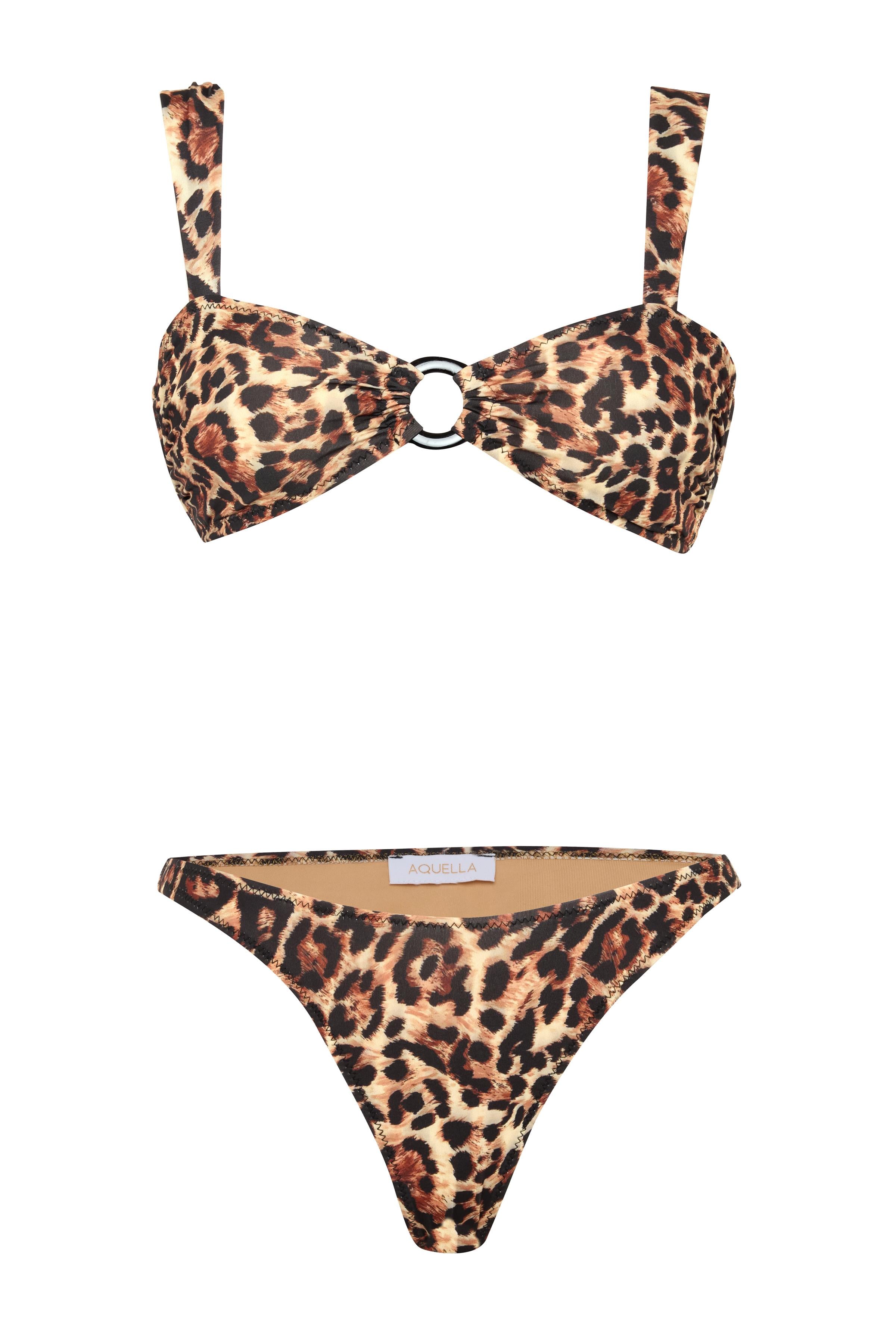Tokalı Geniş Askılı Desenli Straplez Bikini