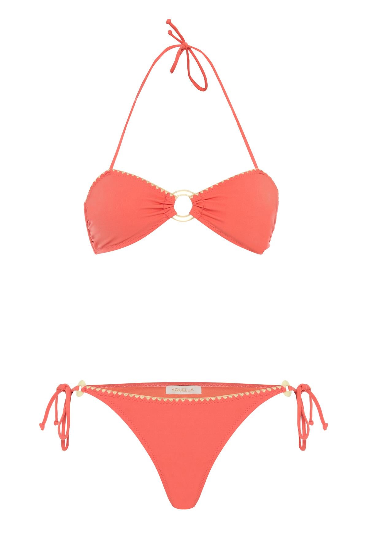 Tokalı Nar Çiçeği Straplez Bikini