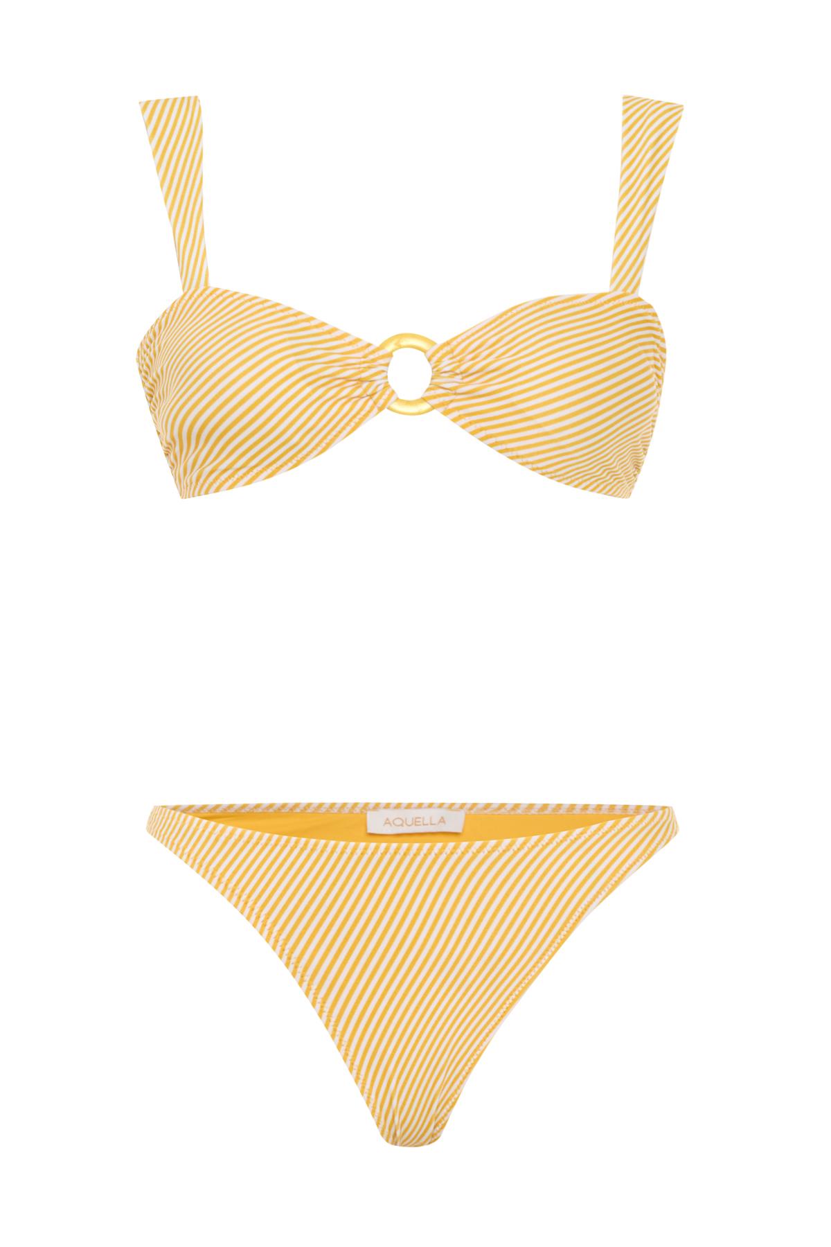 Tokalı Sarı Straplez Bikini
