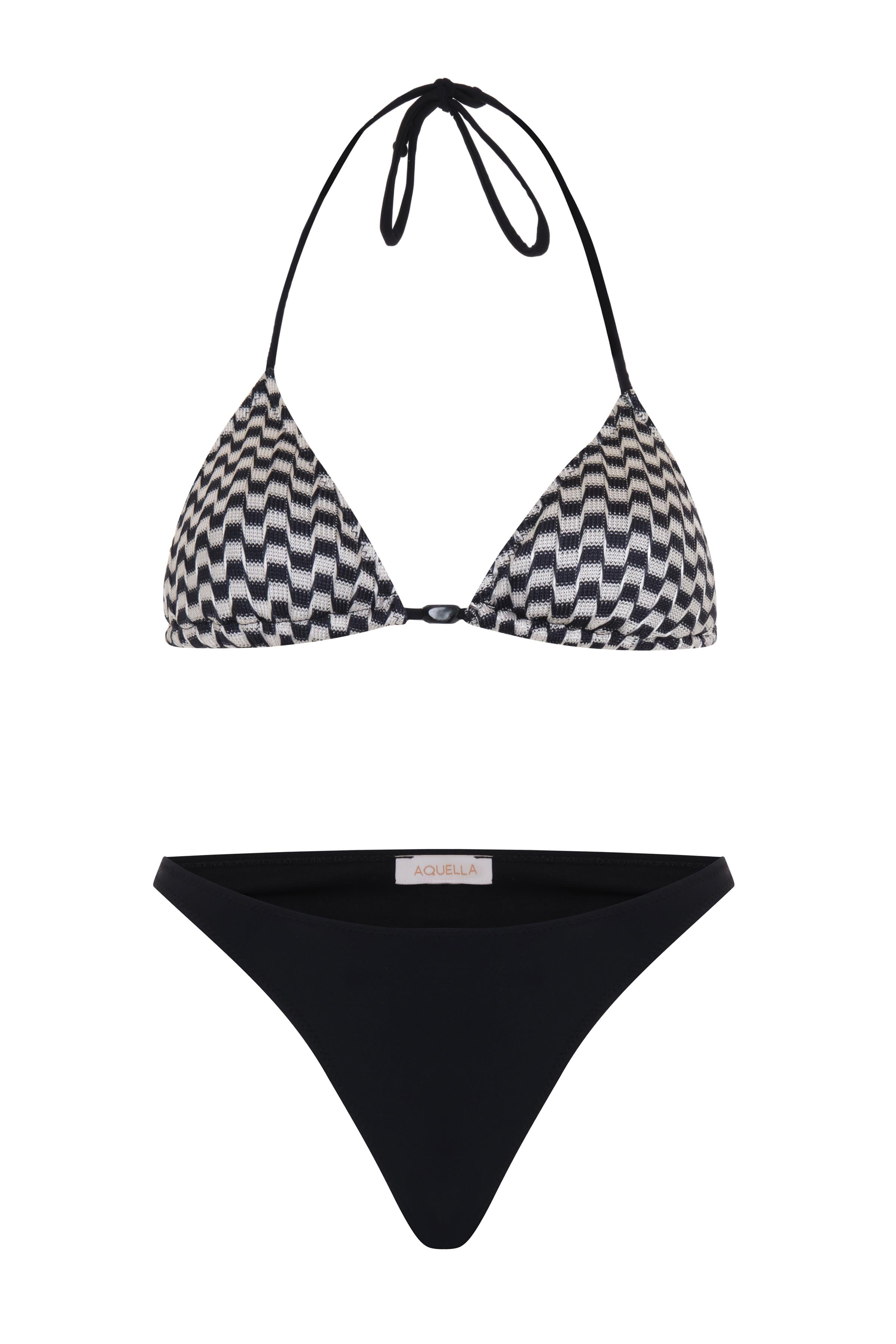 Triko Desenli Üçgen Bikini Takım