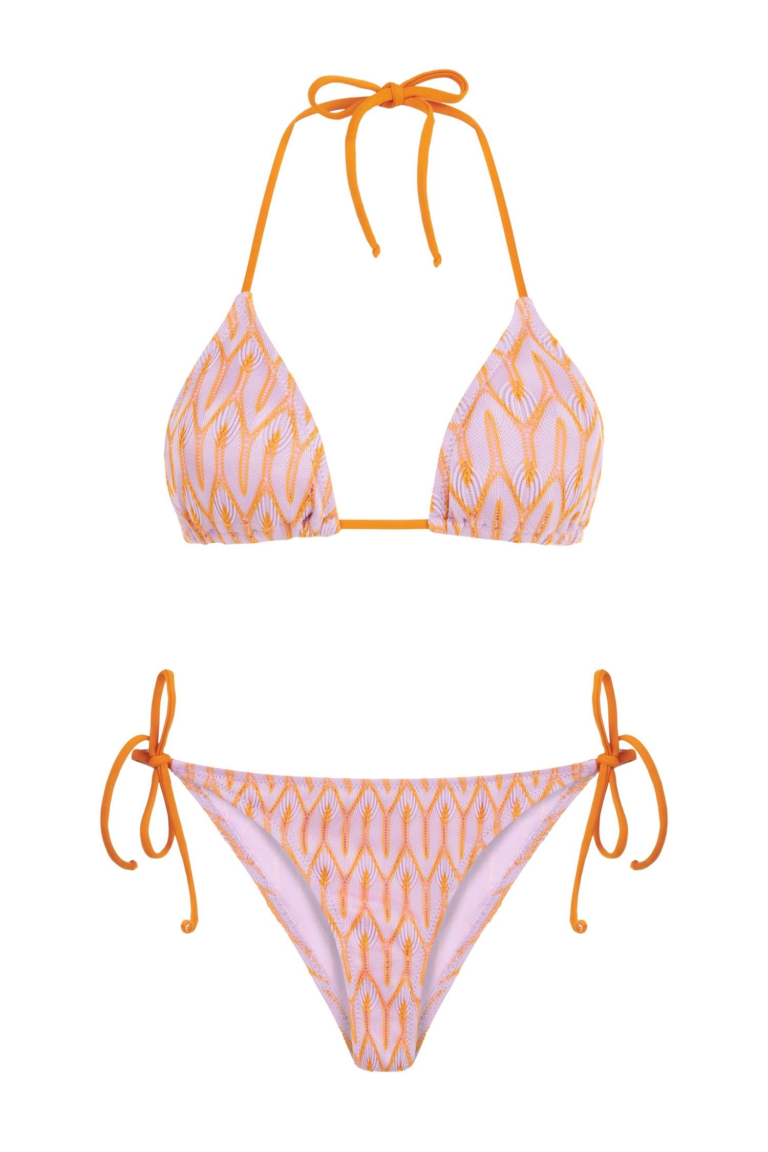 Triko Renkli Üçgen Bikini Takım