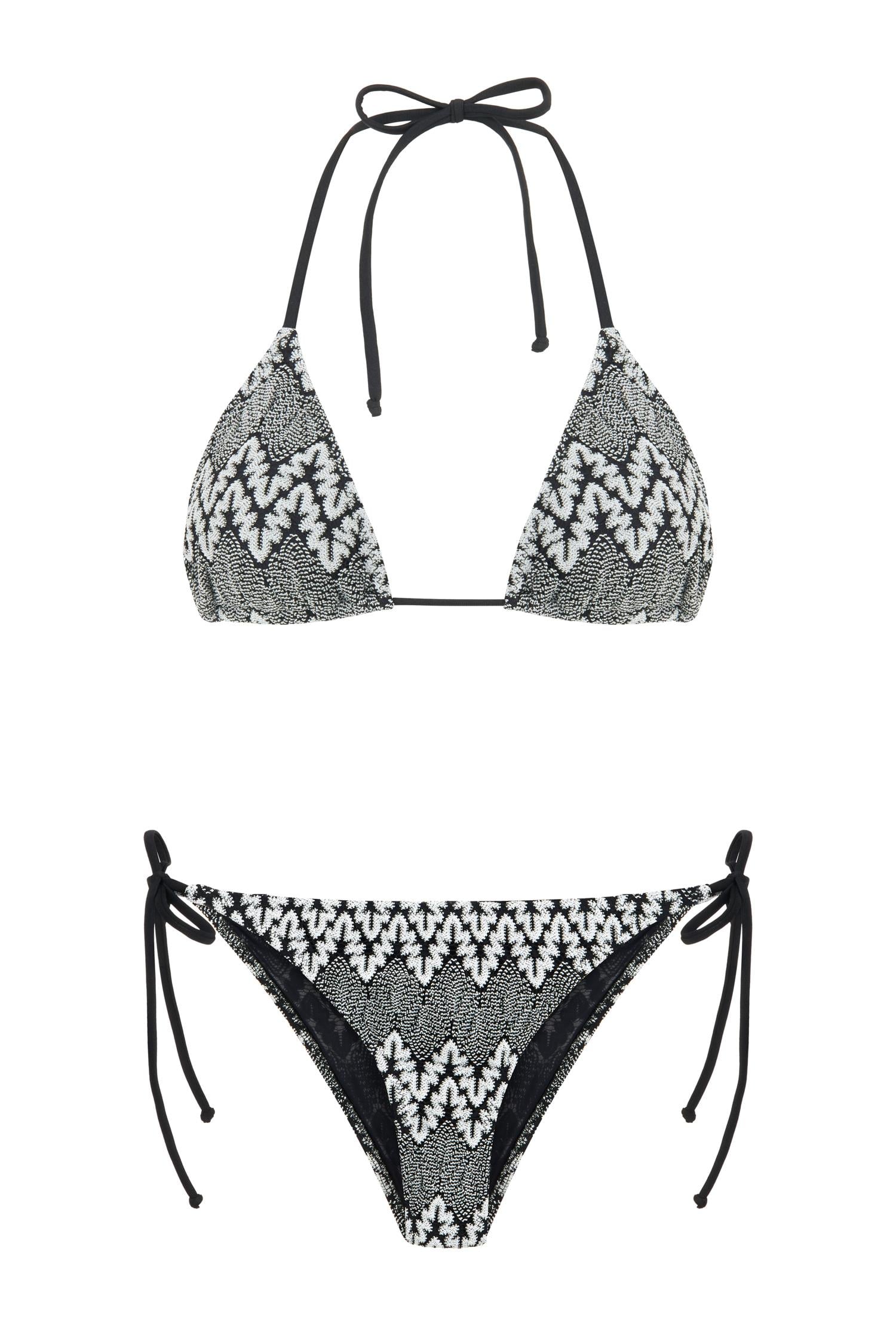 Triko Renkli Üçgen Bikini Takım