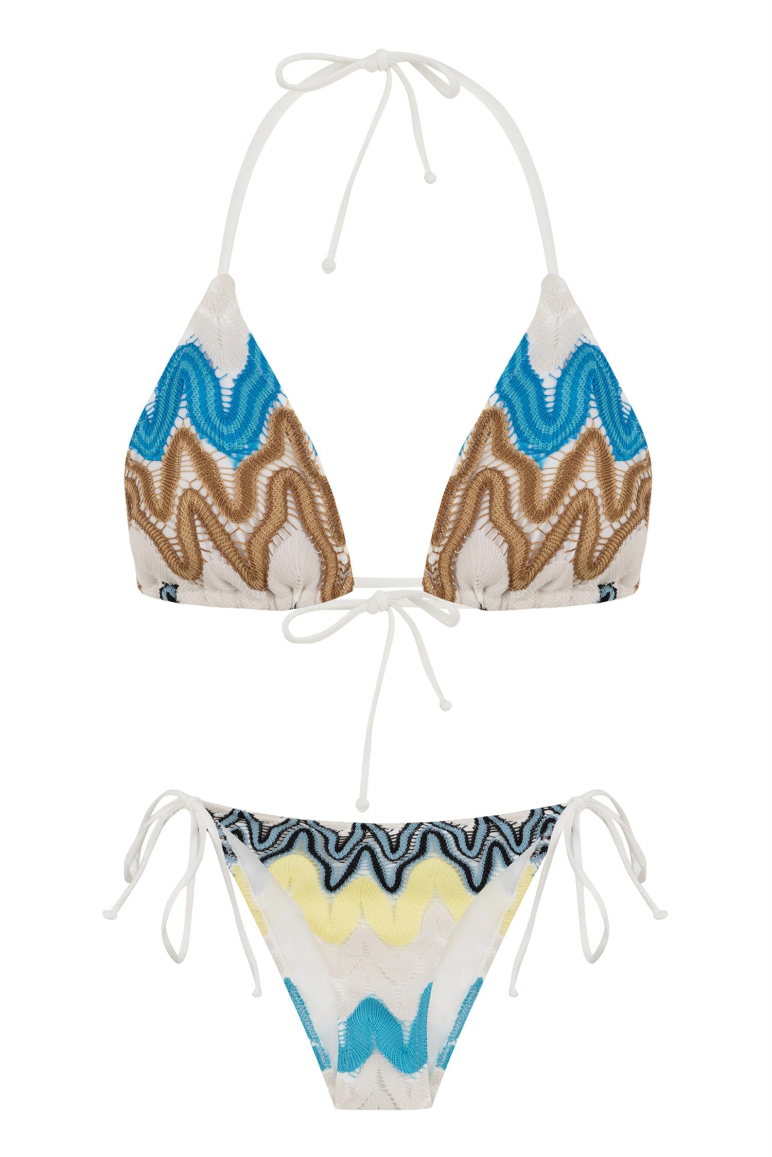 Triko Üçgen Bikini Takım