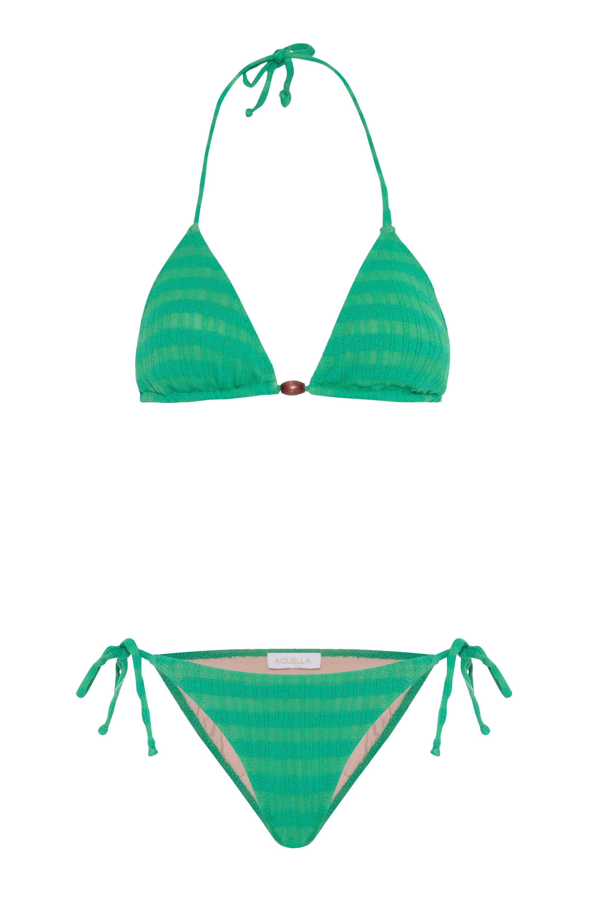 Triko Yeşil Üçgen Bikini Takım