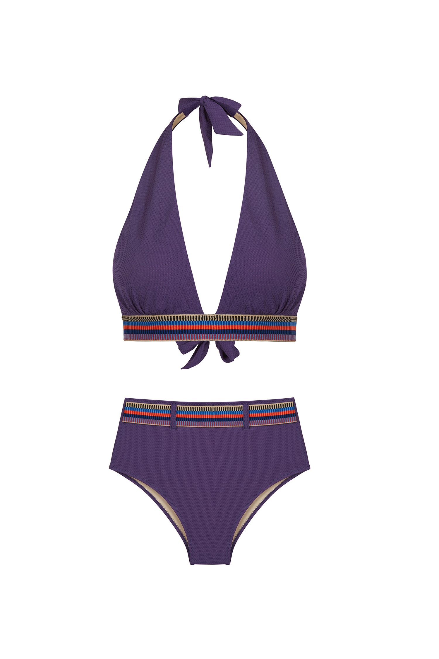 Uzun Üçgen Mürdüm Bikini Takım