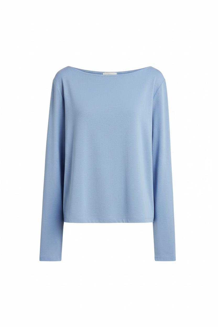 Bebe Mavi Hafif Transparan Pamuk Viskon Bluz