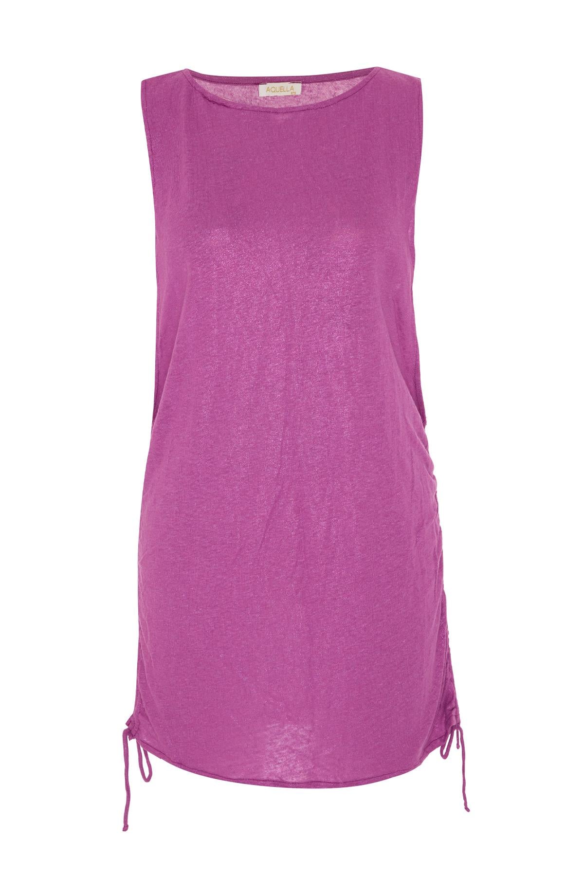 Lurex Mürdüm Sürgülü Tunik