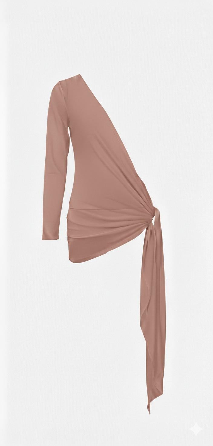 Tek Omuz Yandan Bağlamalı Tunik