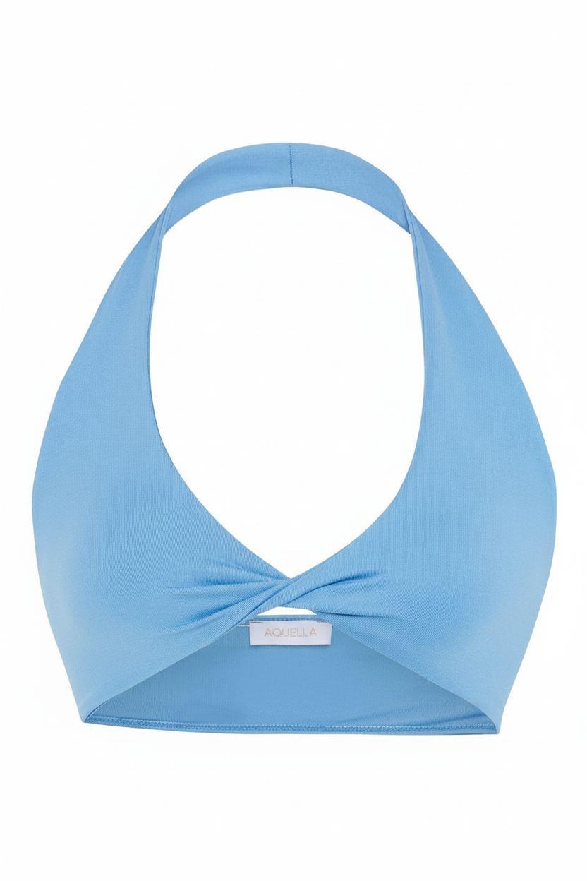 Açık Mavi Tek Üst Crop-Top