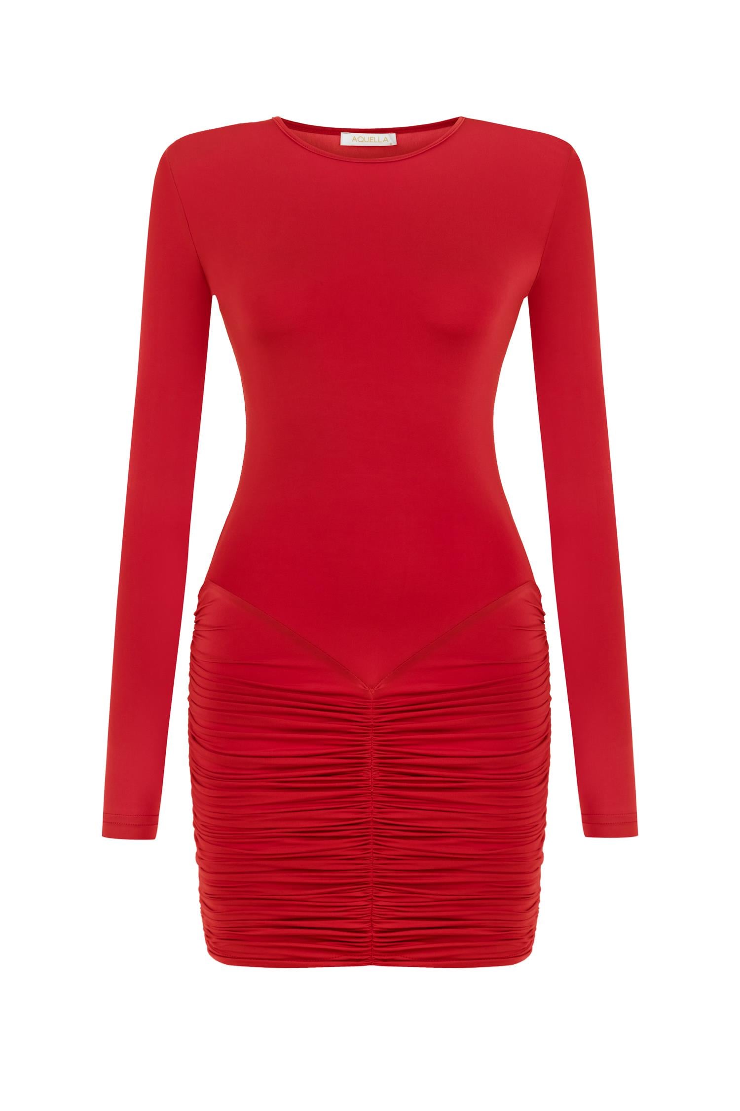 LEONIE MİNİ KIRMIZI DRAPE ELBİSE