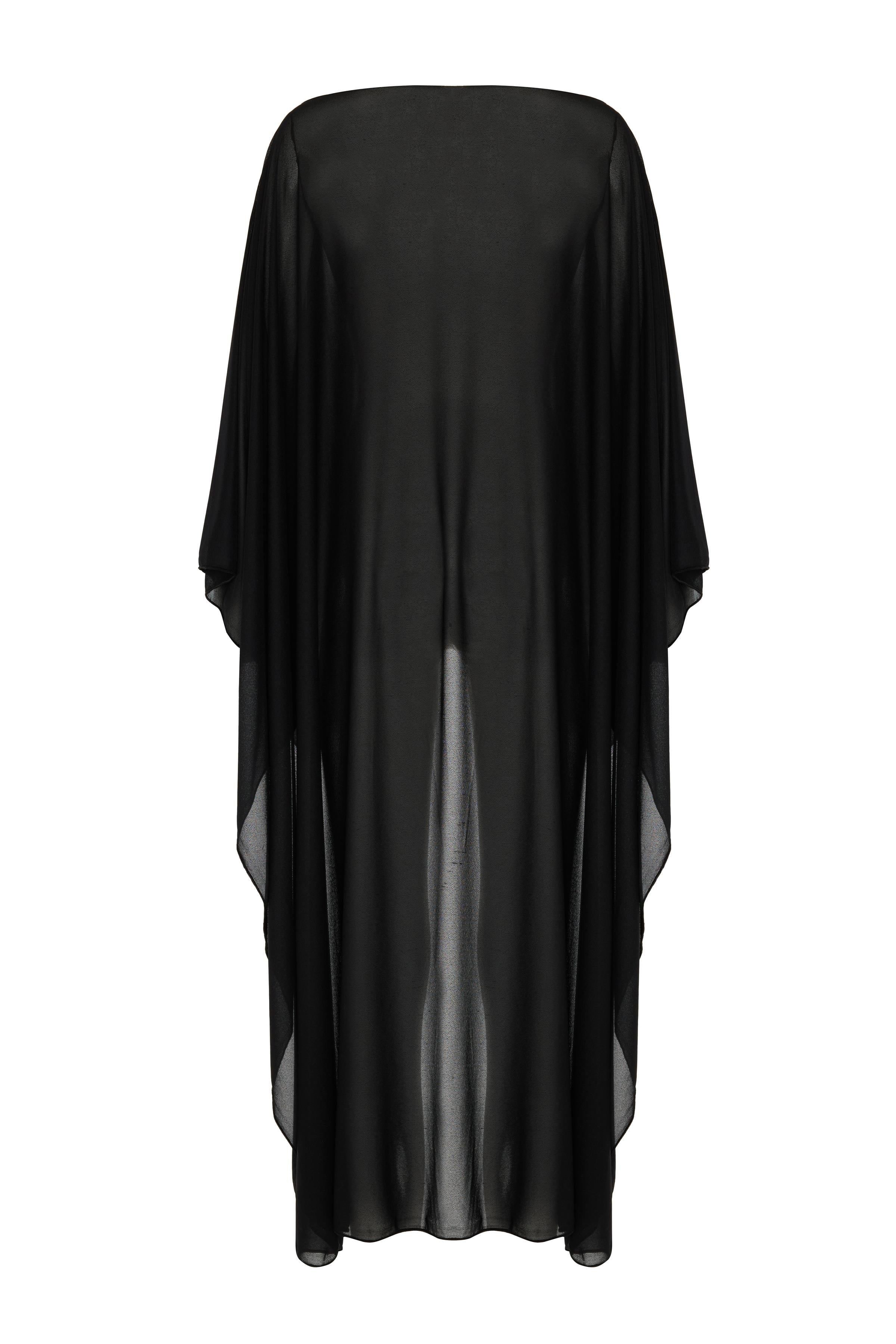 Siyah Krep Kaftan