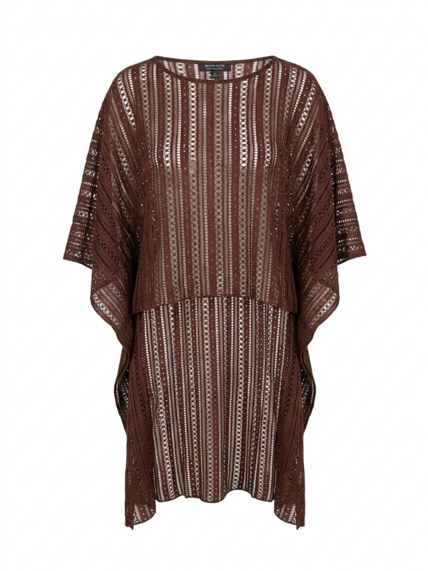 Triko Dantel Kahverengi  Kaftan
