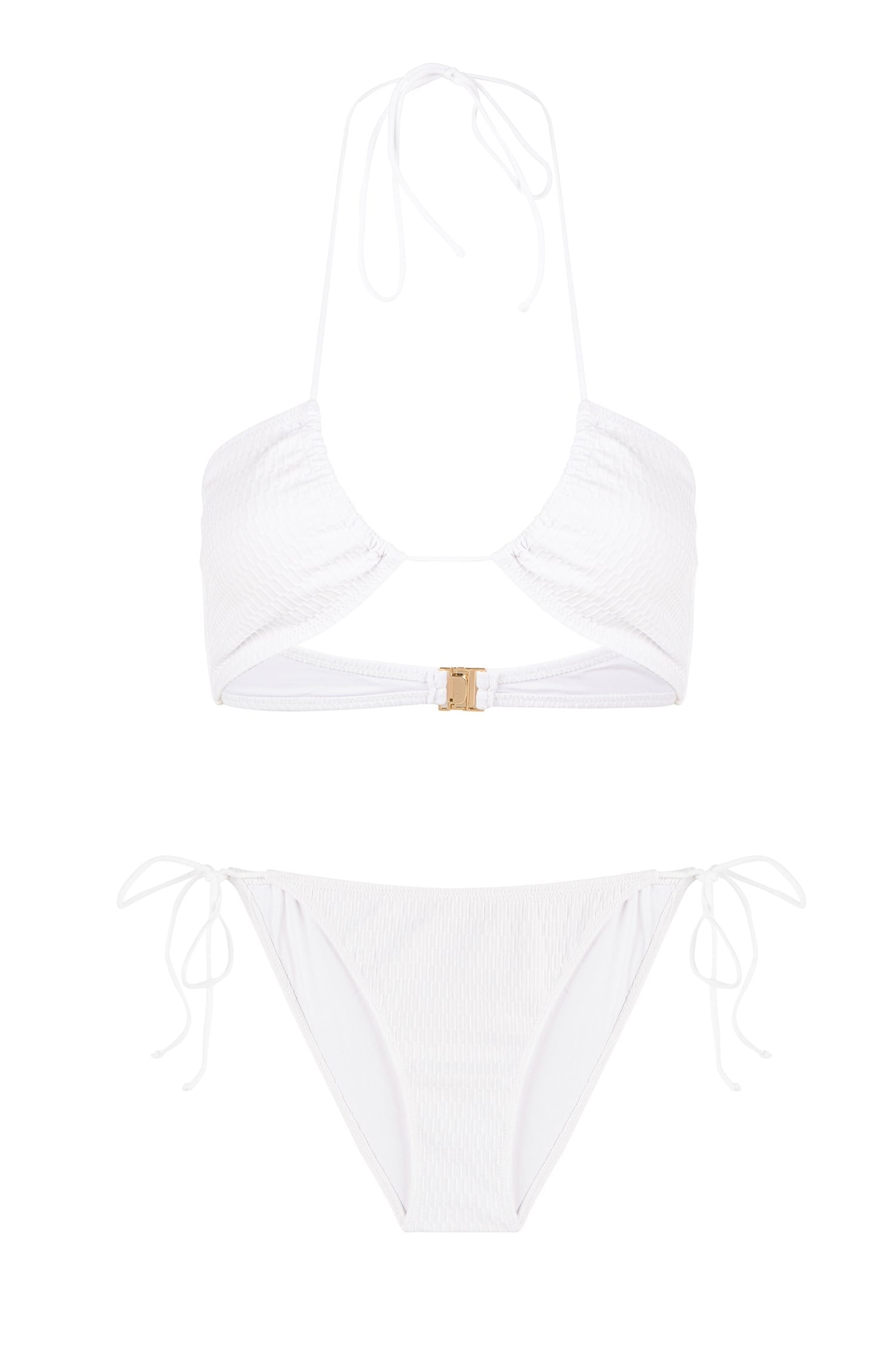 Halter Yaka Dokulu Bikini Takım