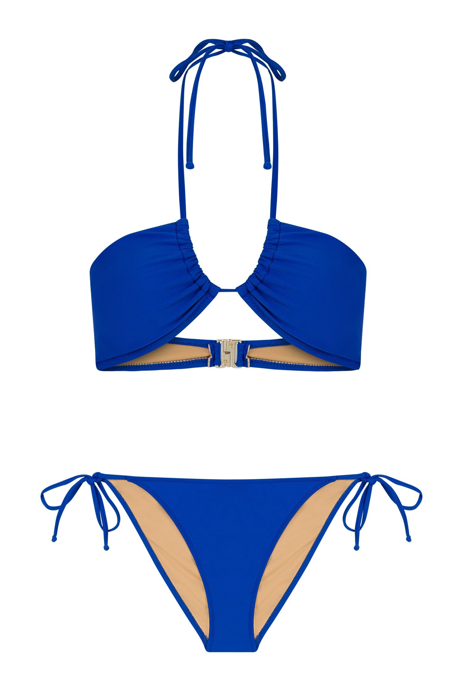 Halter Yaka Saks Bikini Takım