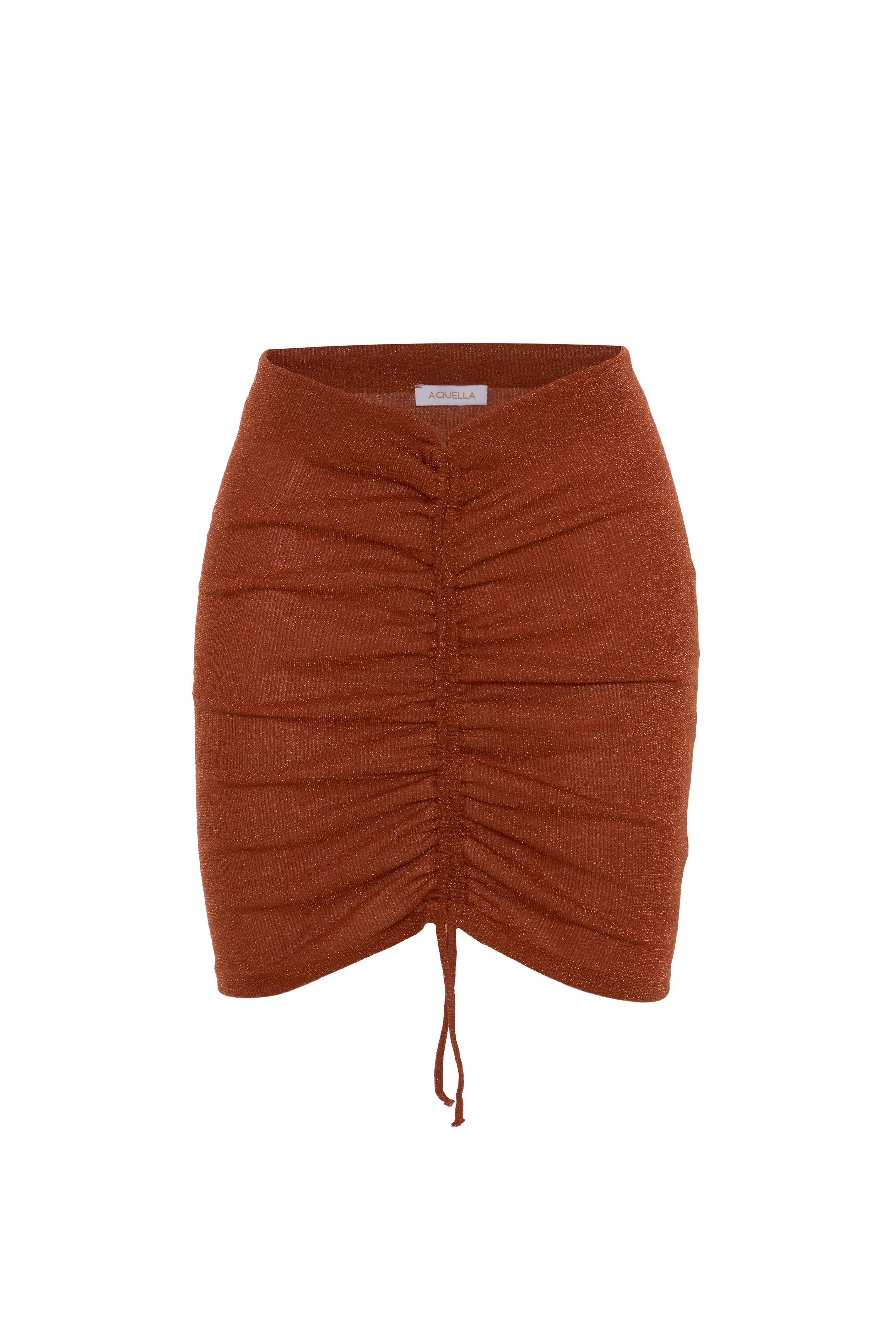 Lurex Simli Kırmızı Etek