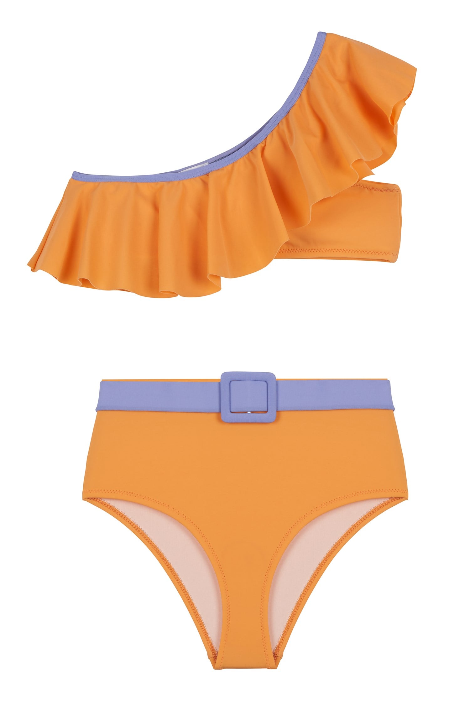 Kids Asimetrik Kontrast Bikini Takım