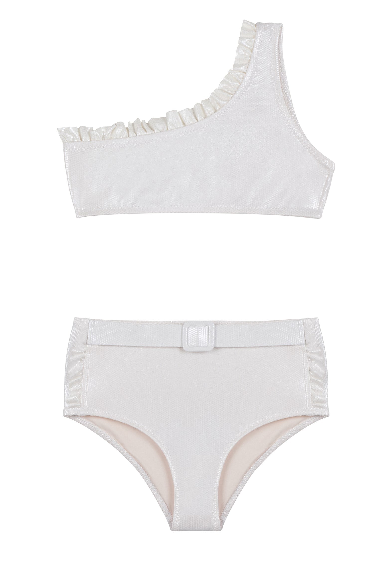 Kids Asimetrik Parlak Dokulu Bikini Takım