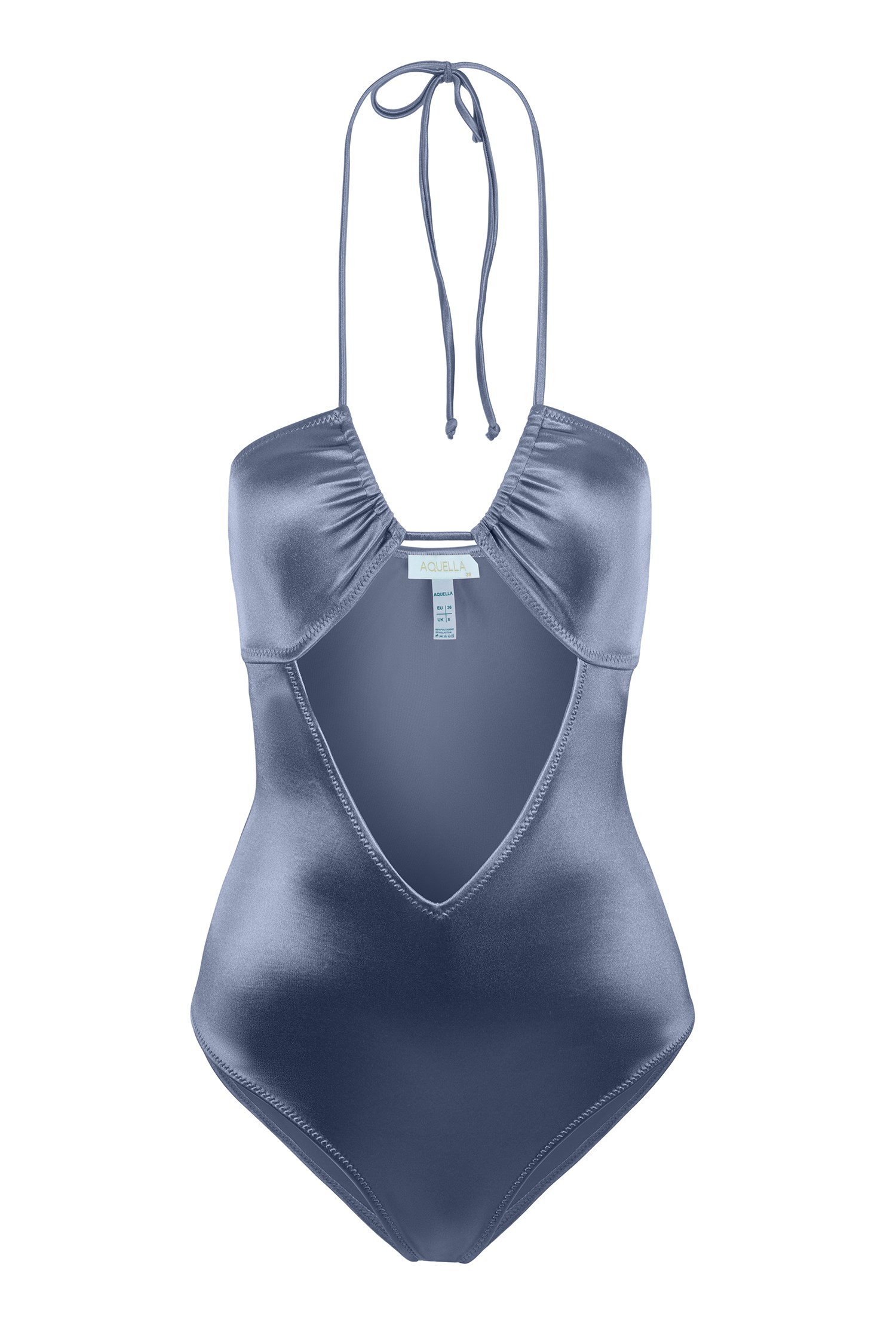 Halter Yaka İndigo Straplez Mayo