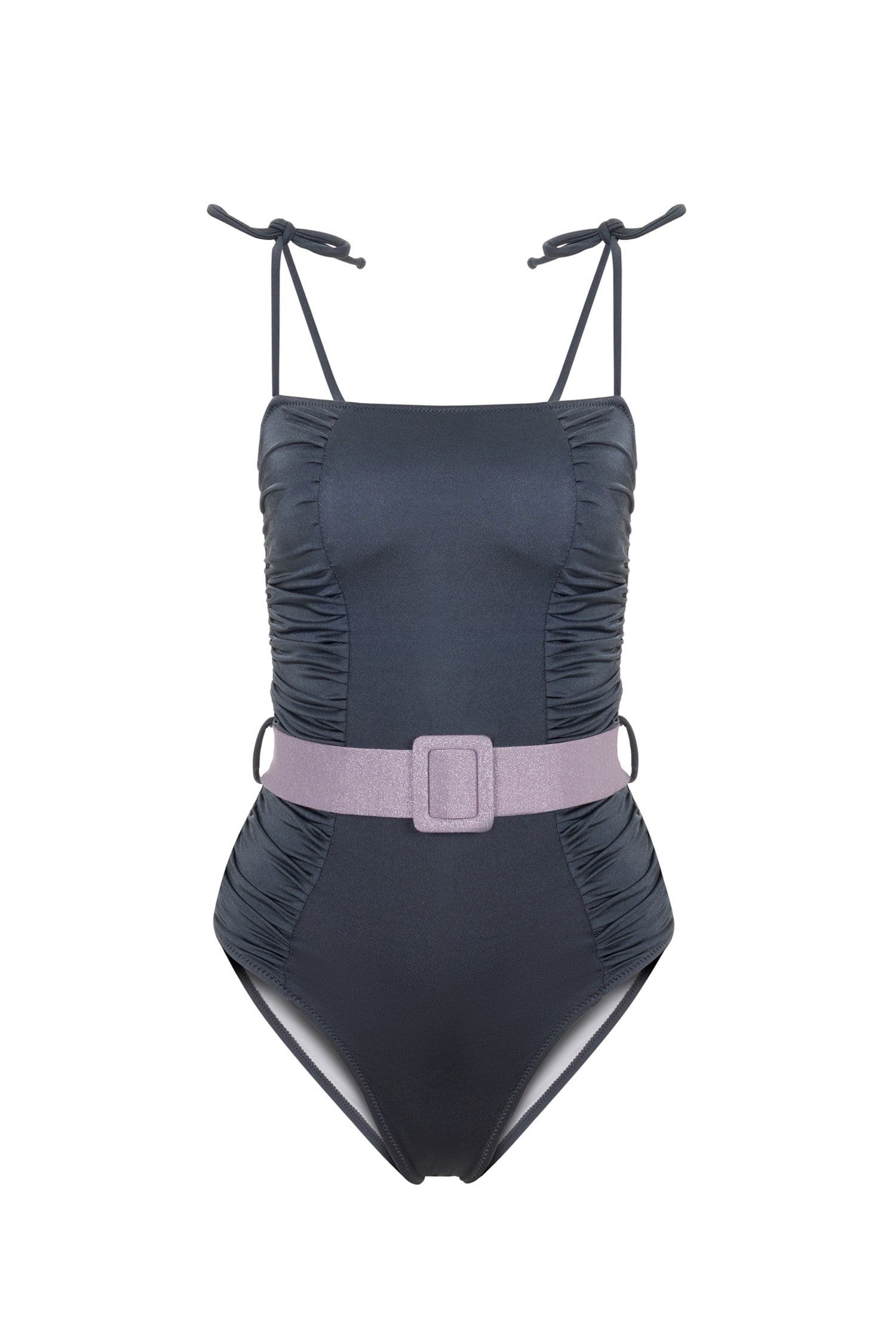 Büzgülü Lurex Biyeli Mayo