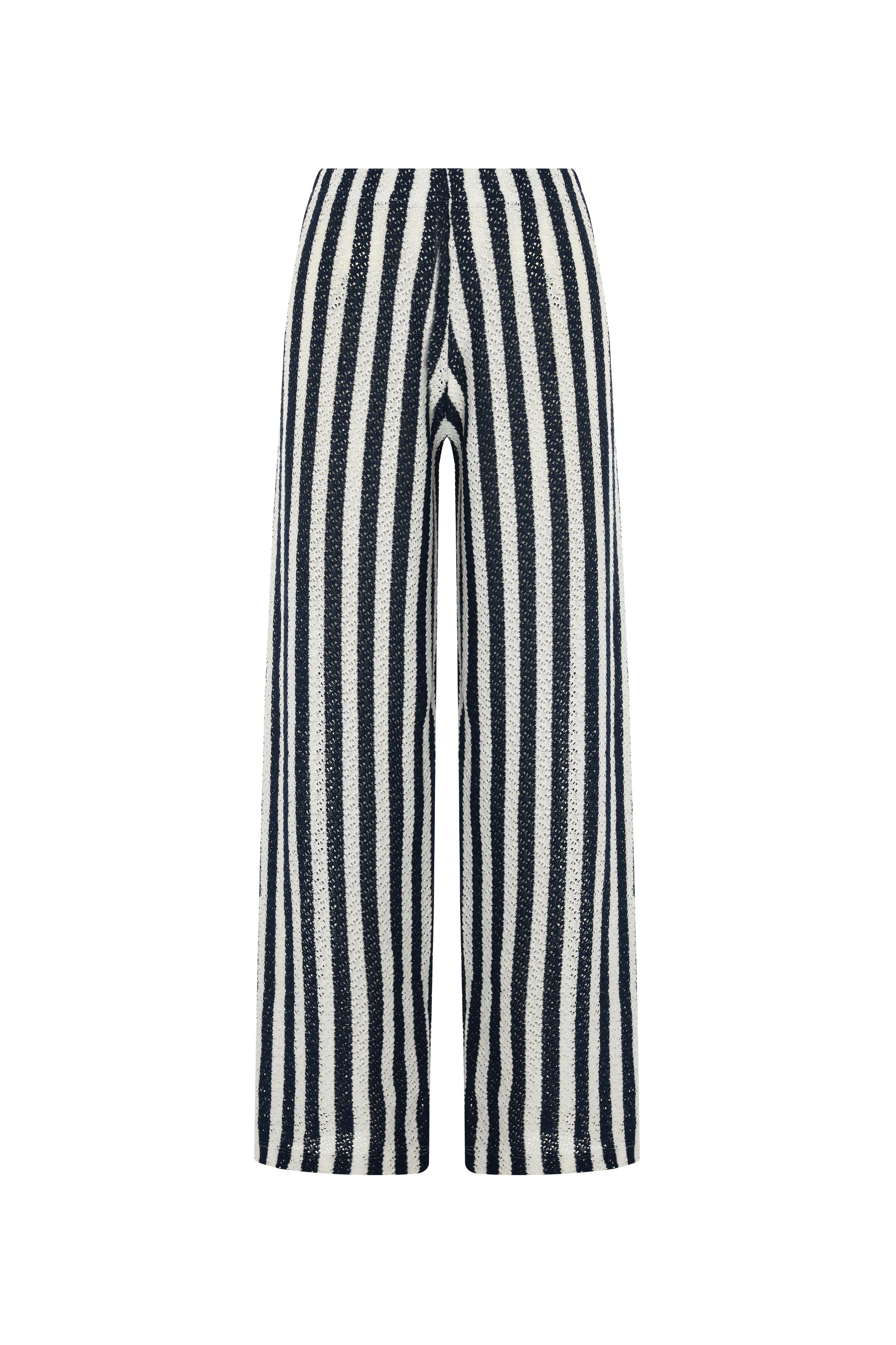 Çizgili Triko Pantolon